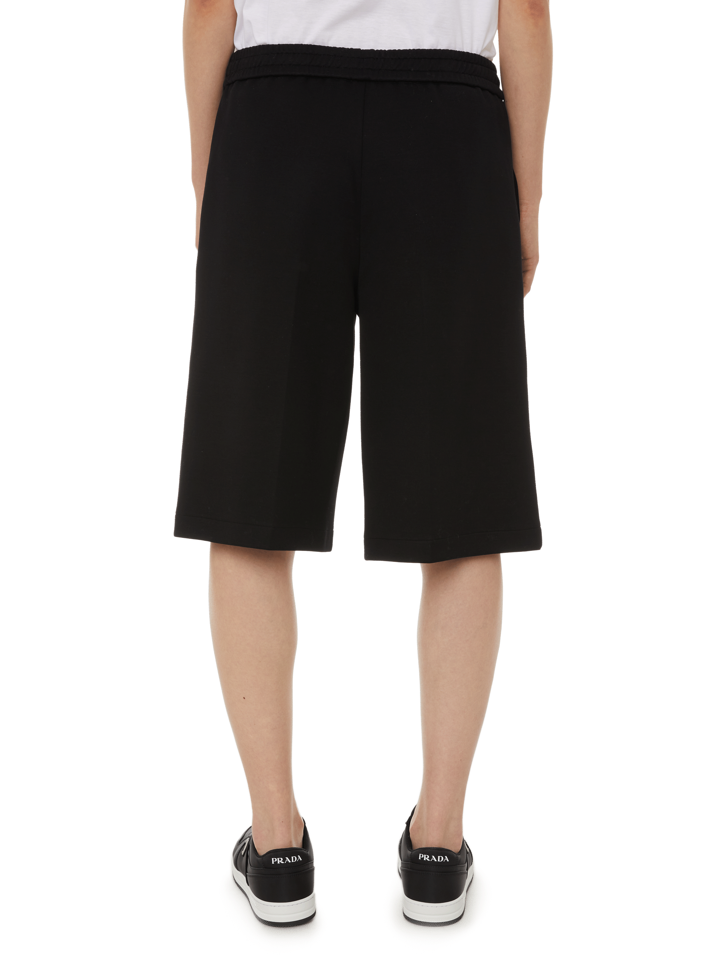 Cotton and nylon Bermuda shorts PRADA Black