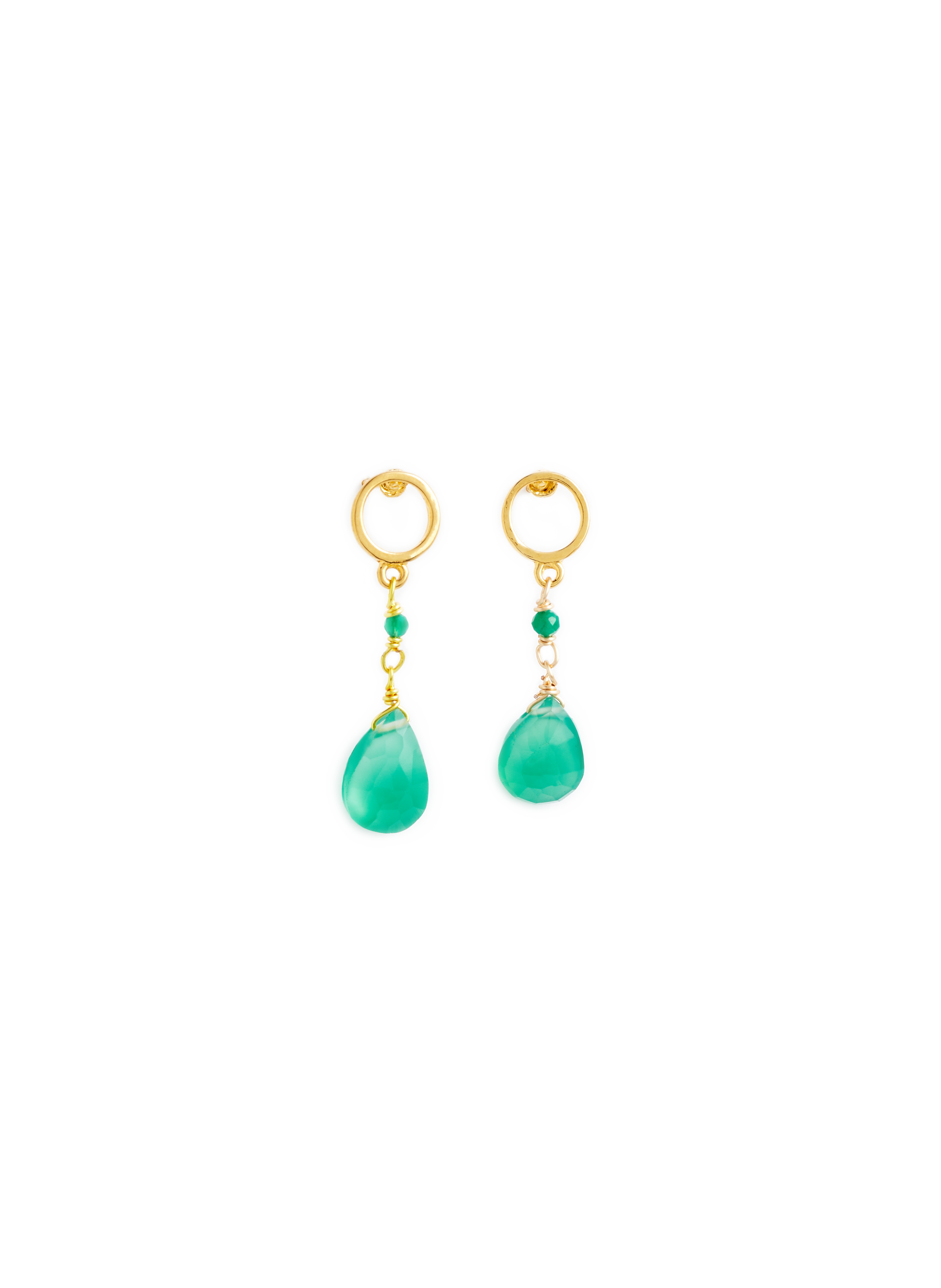 LILO Boucles d'oreille pendentif pierre Line Vert