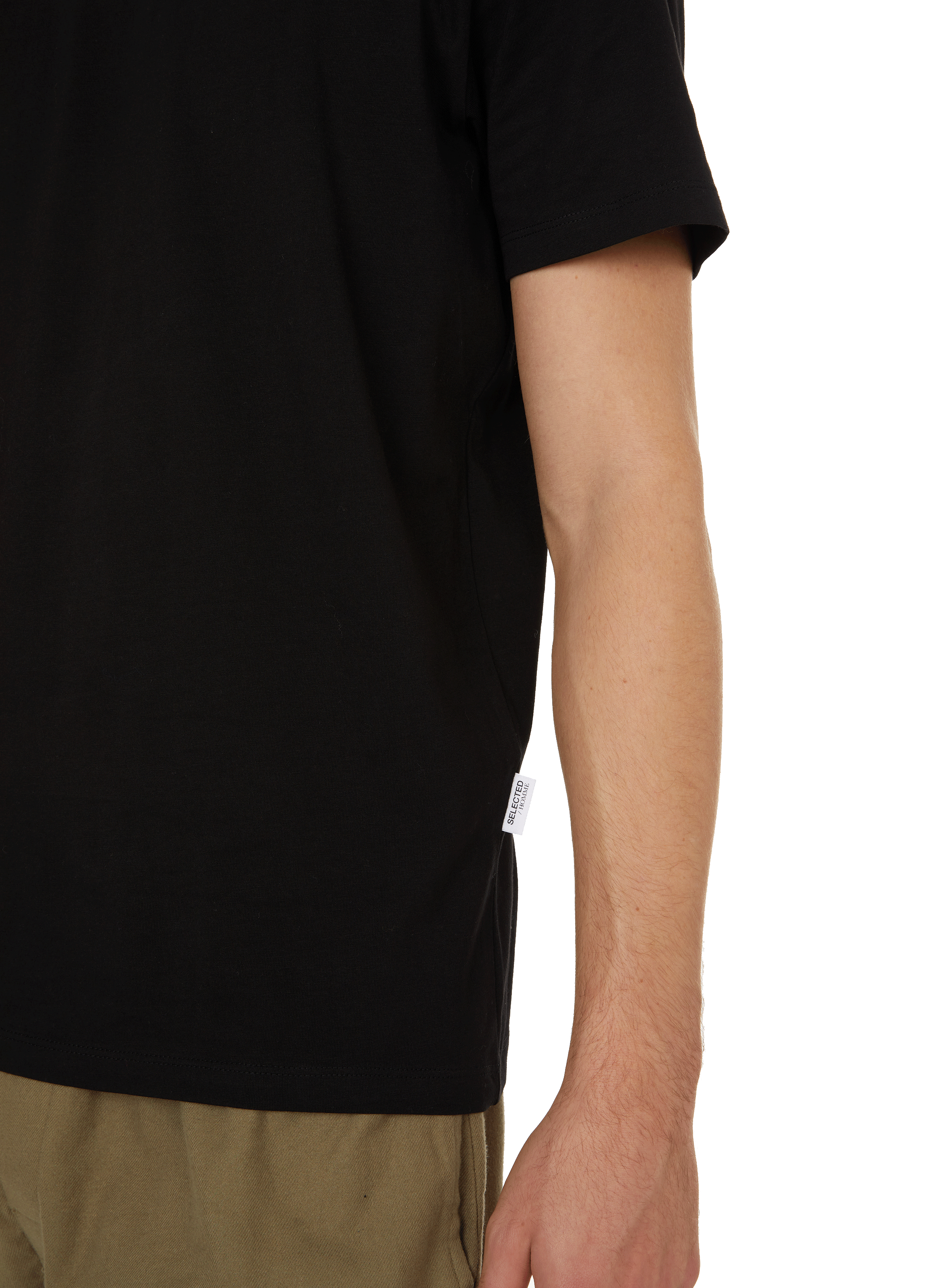 Cotton T-shirt SELECTED Black