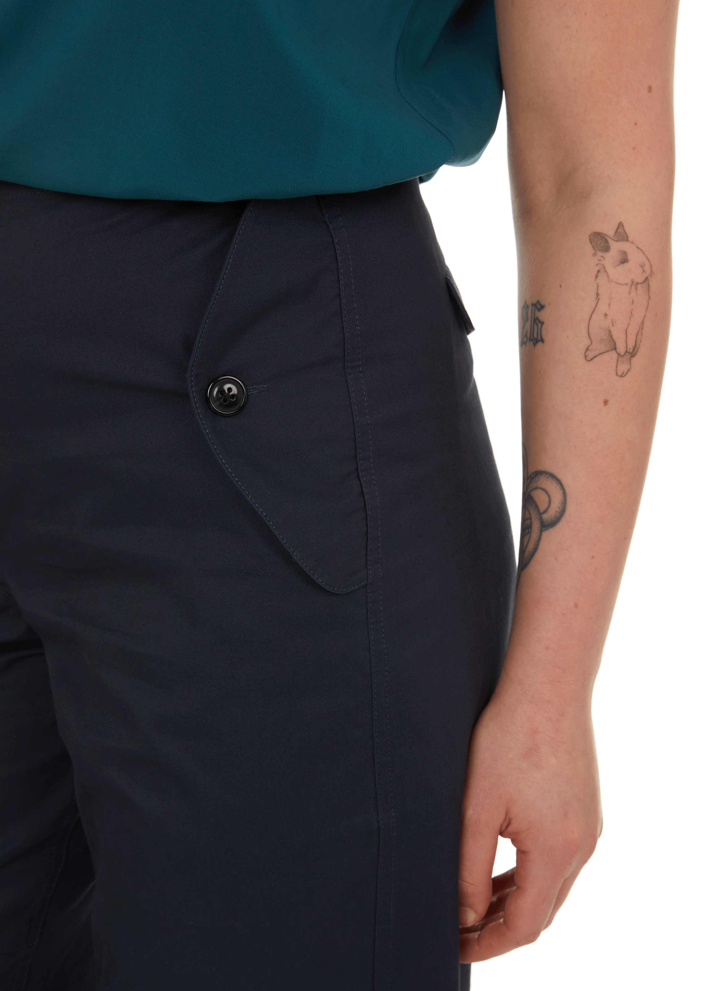 Pantalon large en coton Bleu