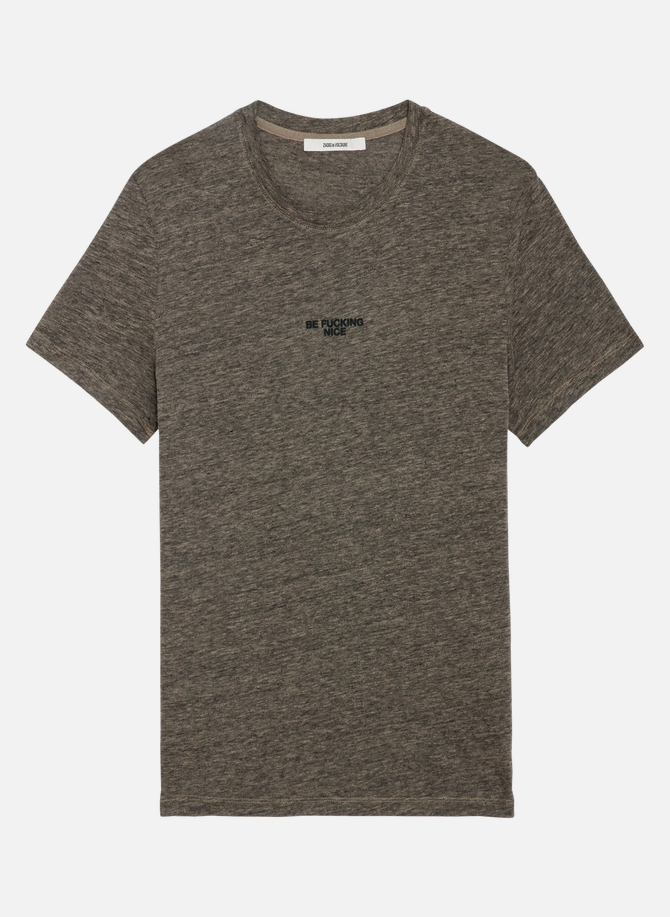 Tee-shirt col rond en coton chiné tommy ZADIG&VOLTAIRE