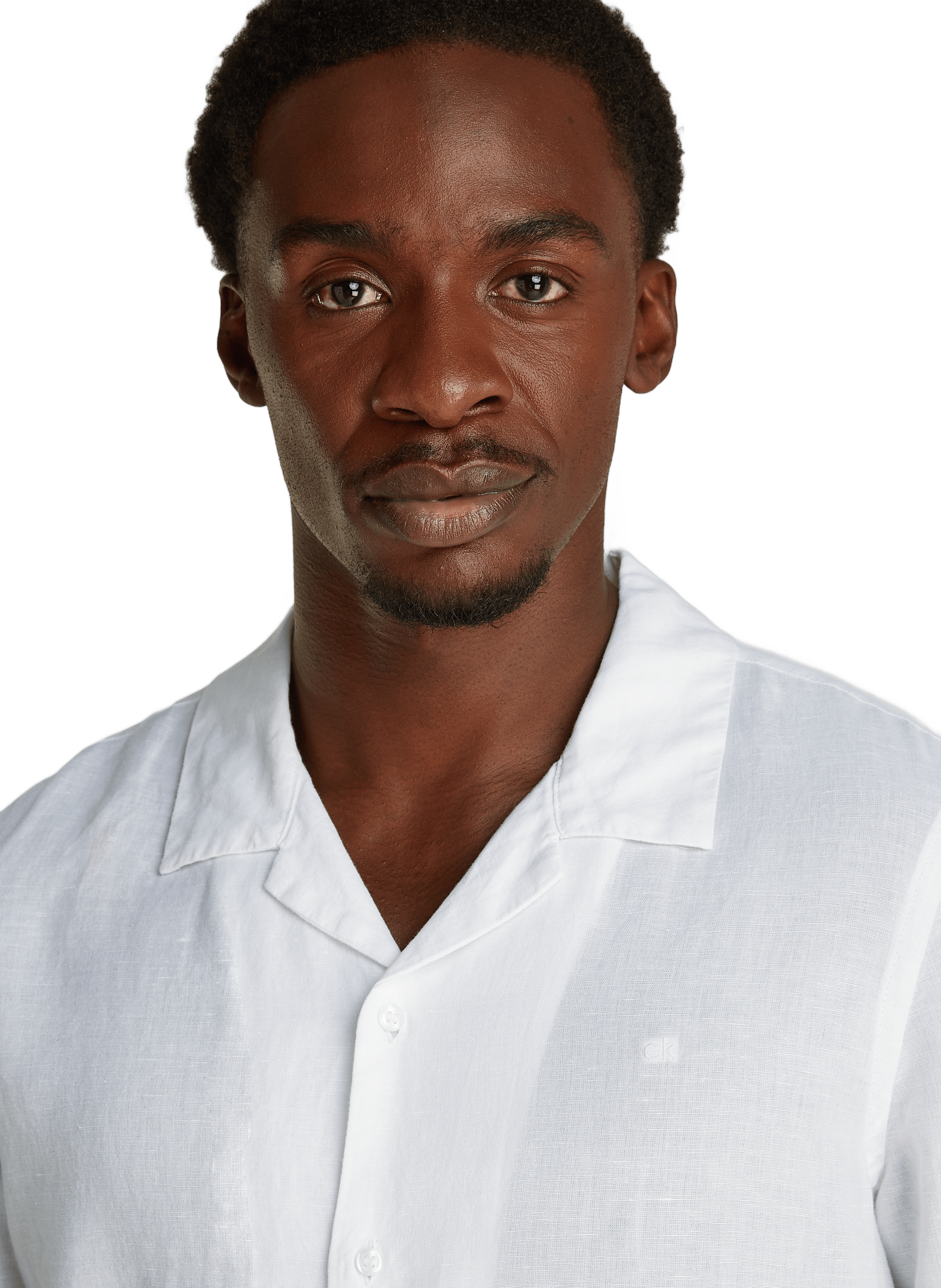 Chemise en lin et coton CALVIN KLEIN Blanc