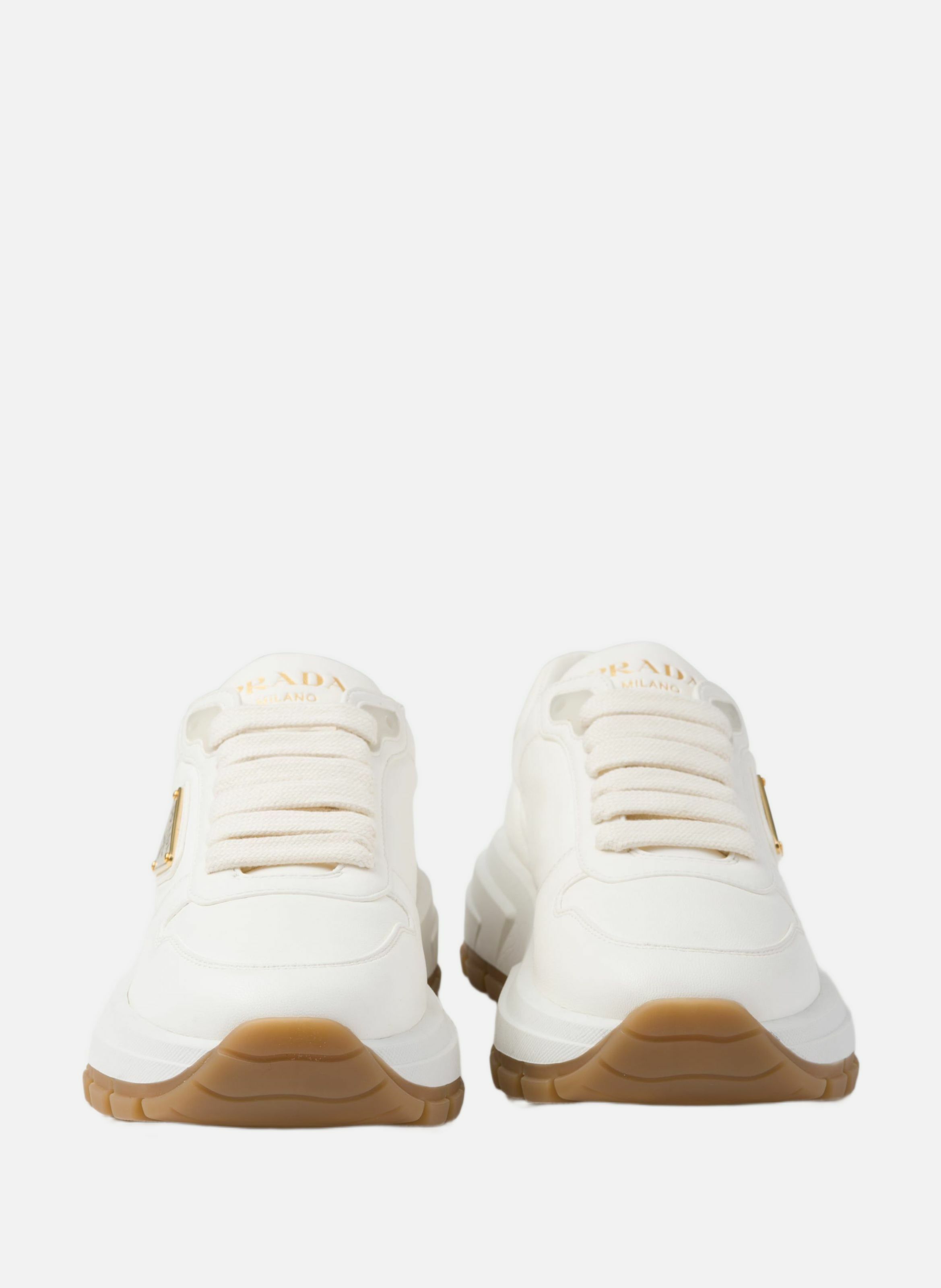 Baskets prax 01 en cuir PRADA Beige