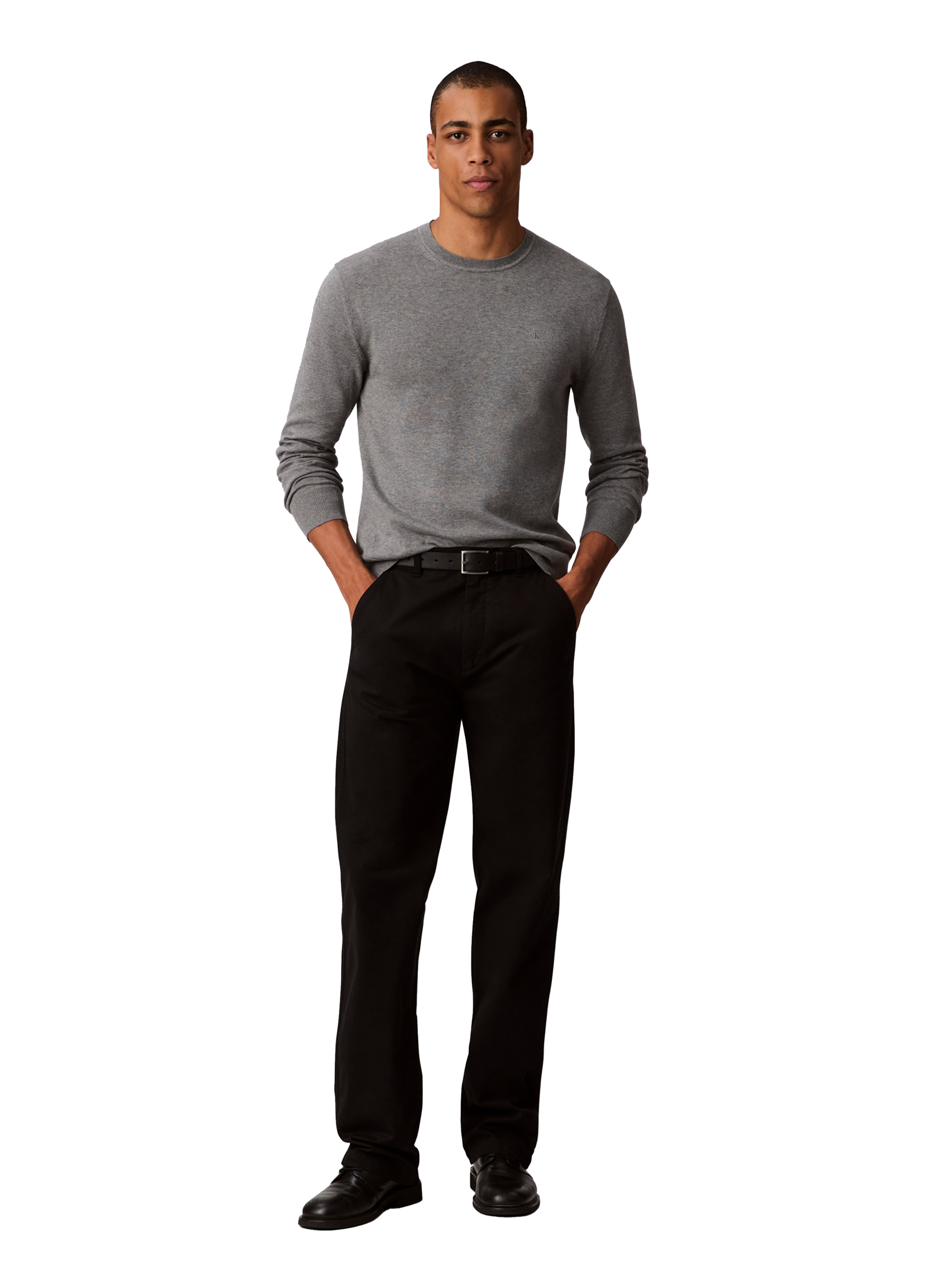 Fluffy cotton sweater CALVIN KLEIN Grey