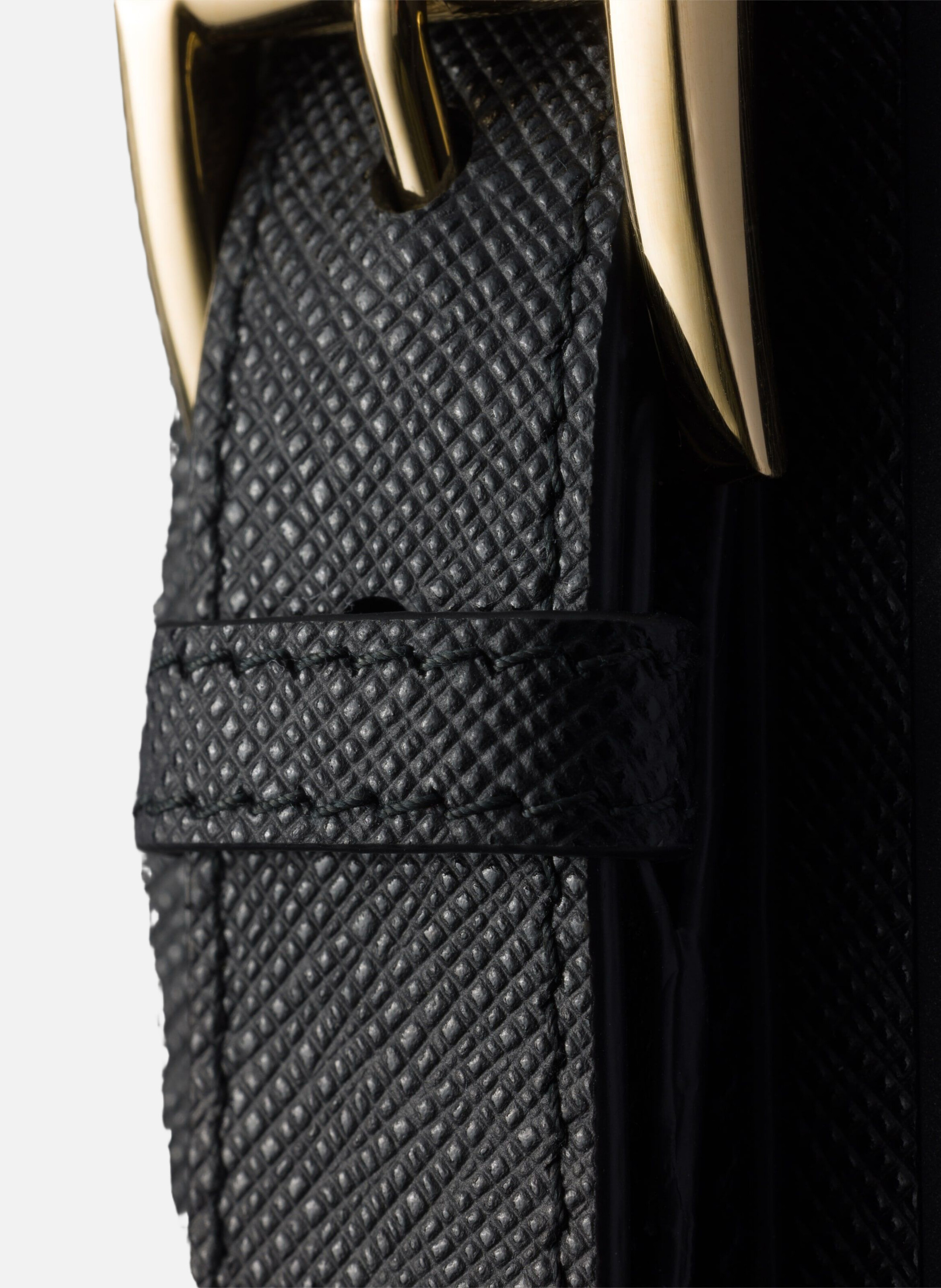 Coque pour iphone 16 pro max en cuir saffiano PRADA Noir