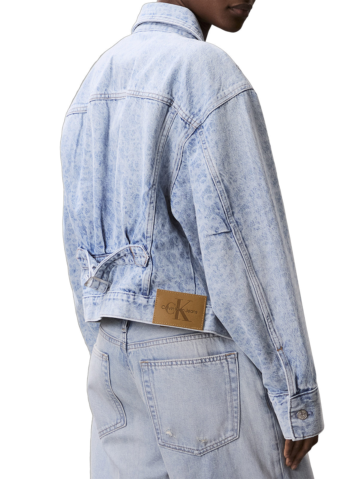 Cropped denim jacket CALVIN KLEIN Blue