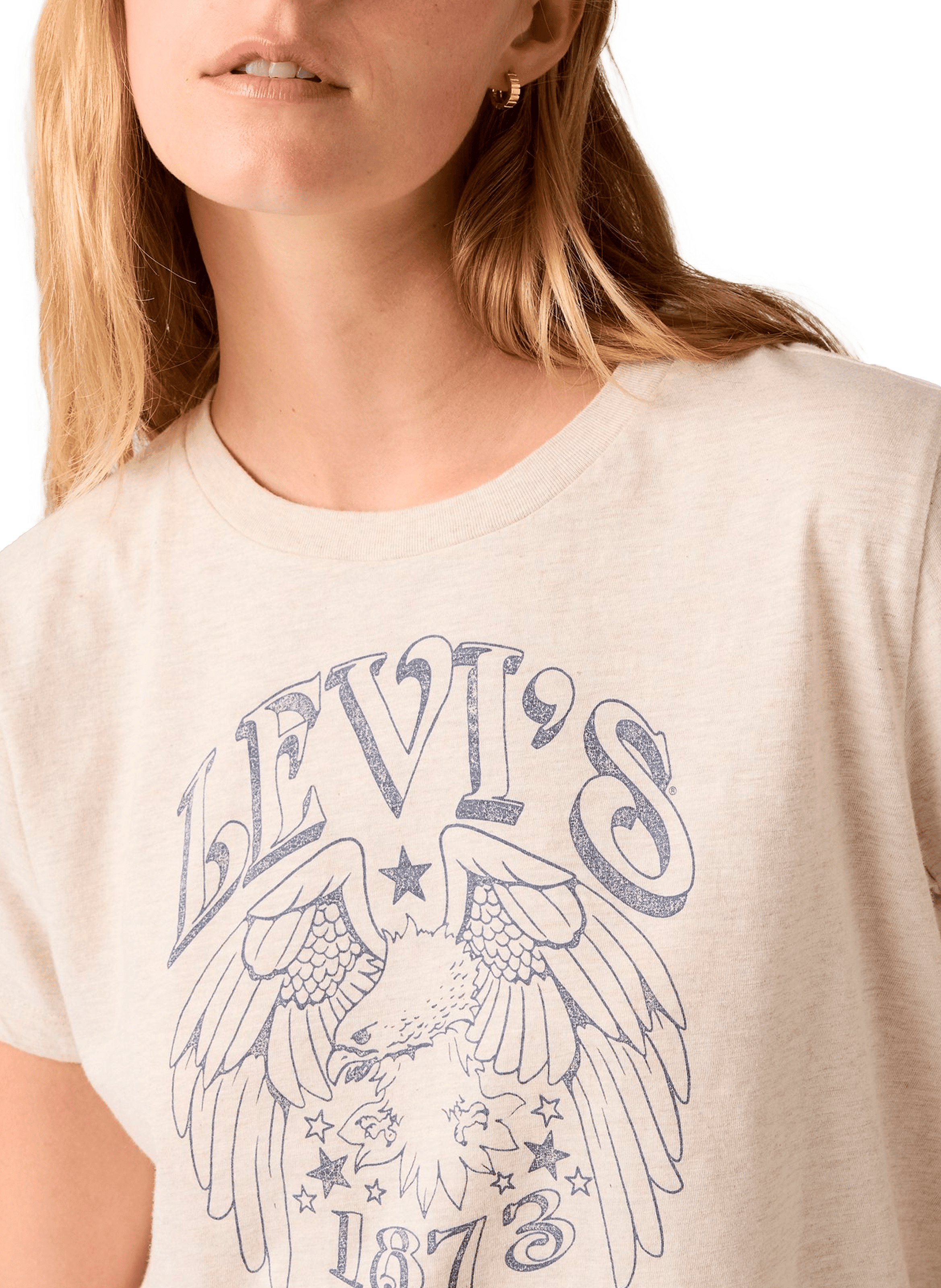 T-shirt imprimé en coton LEVI'S Beige