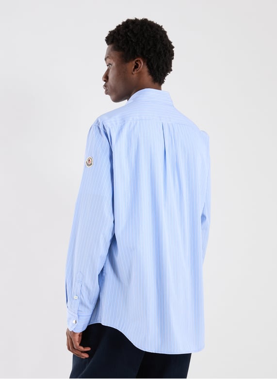 Chemise à rayures en coton | Bleu by MONCLER Chemise à rayures en coton Bleu