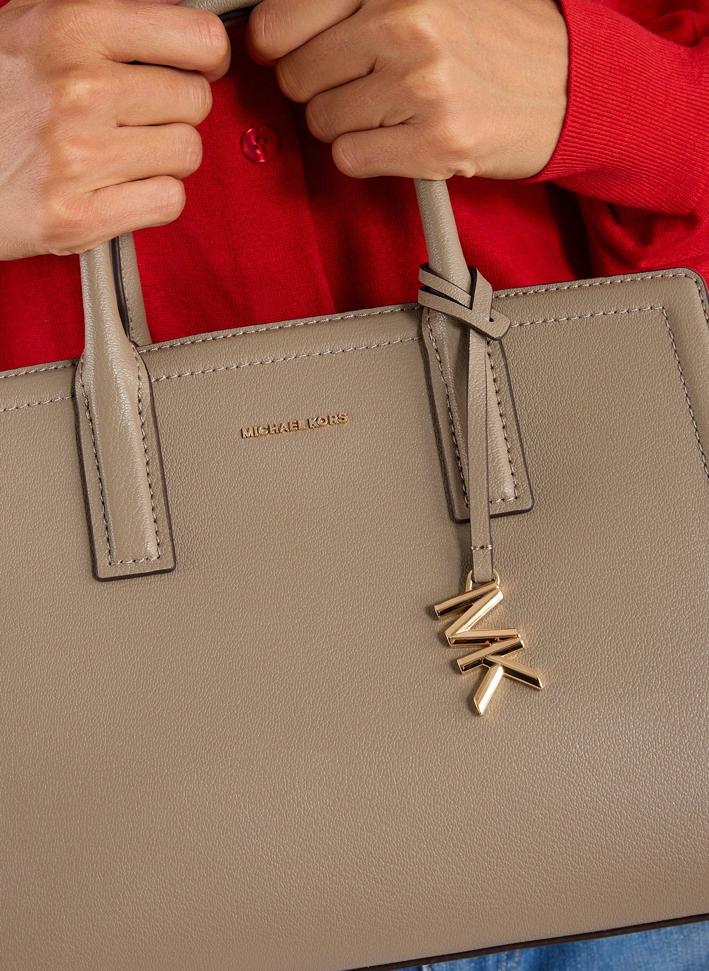 Sac à main Laila en cuir MICHAEL KORS Beige