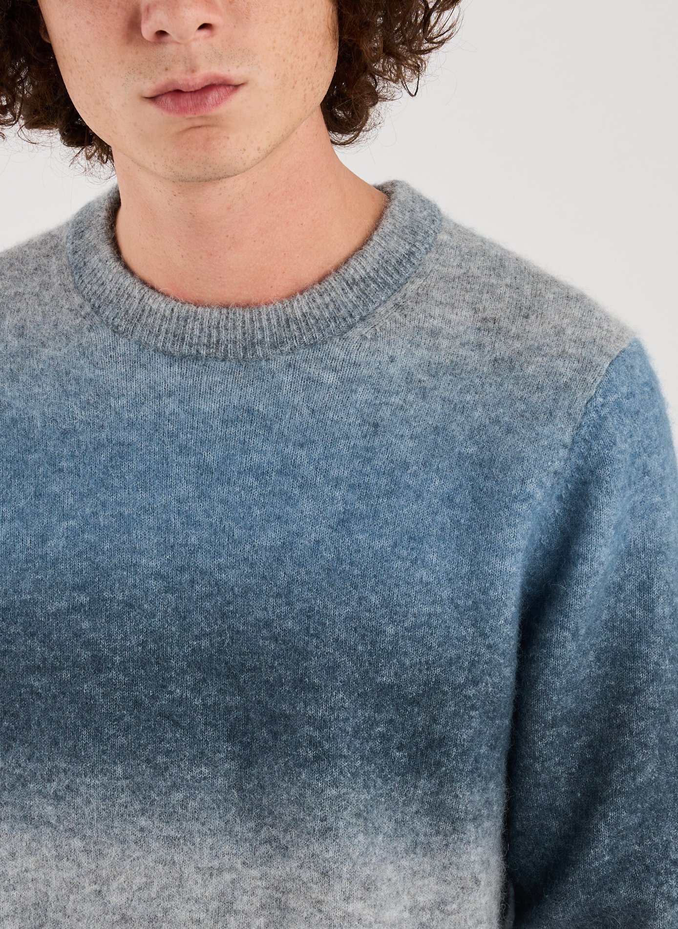 Pull col rond en laine mélangée SAMSOE SAMSOE Bleu