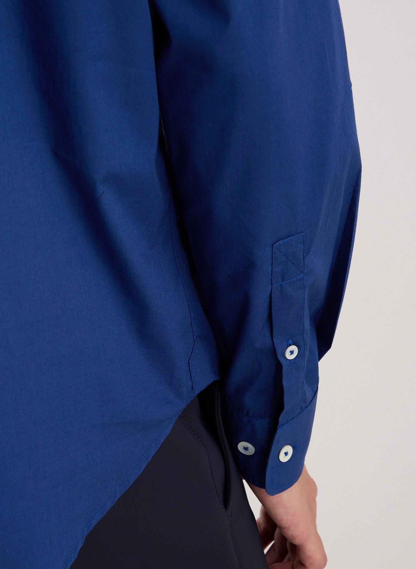 Solid classic collar cotton shirt AU PRINTEMPS PARIS Blue