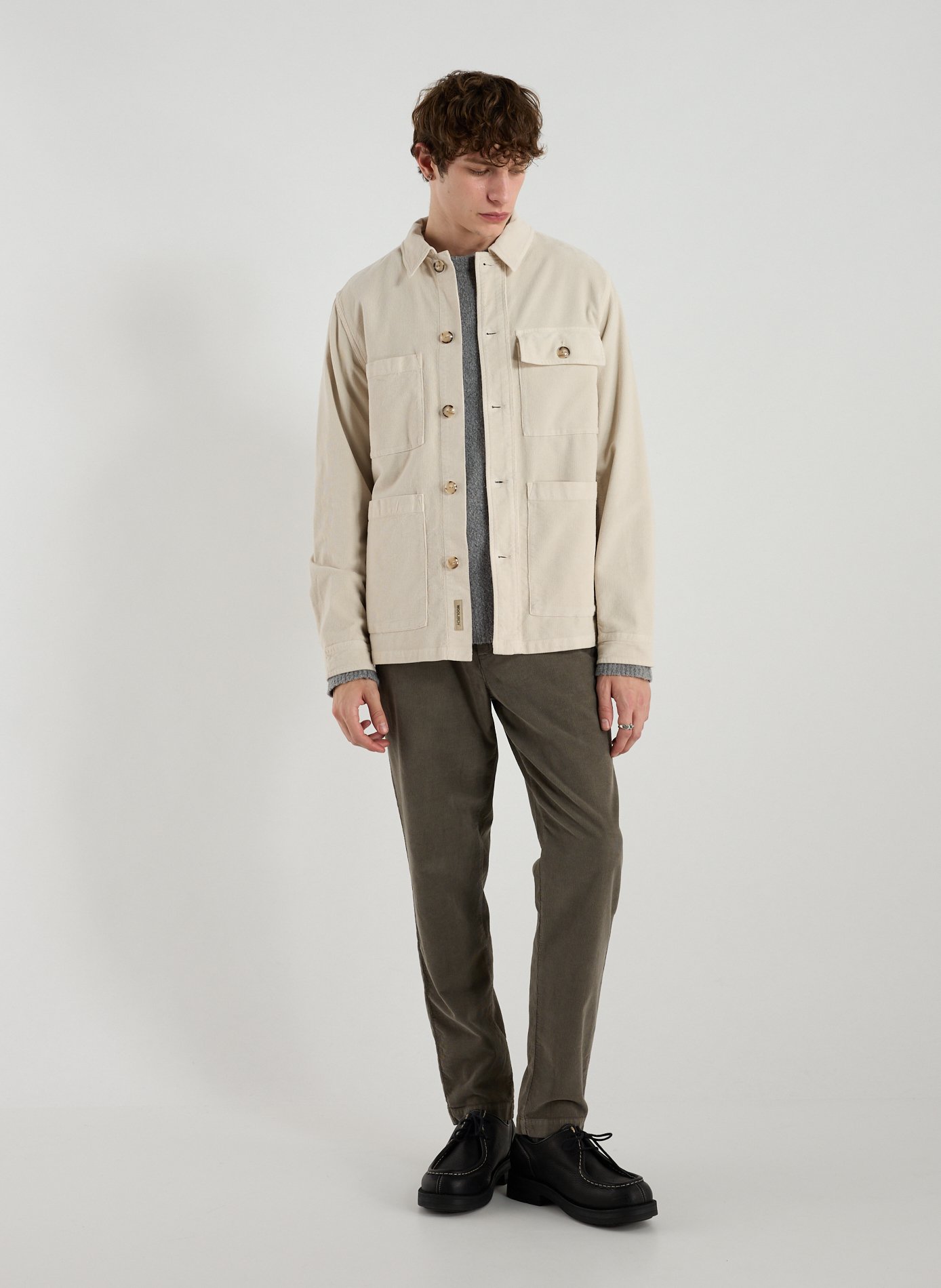 Chemise droite en coton WOOLRICH Beige