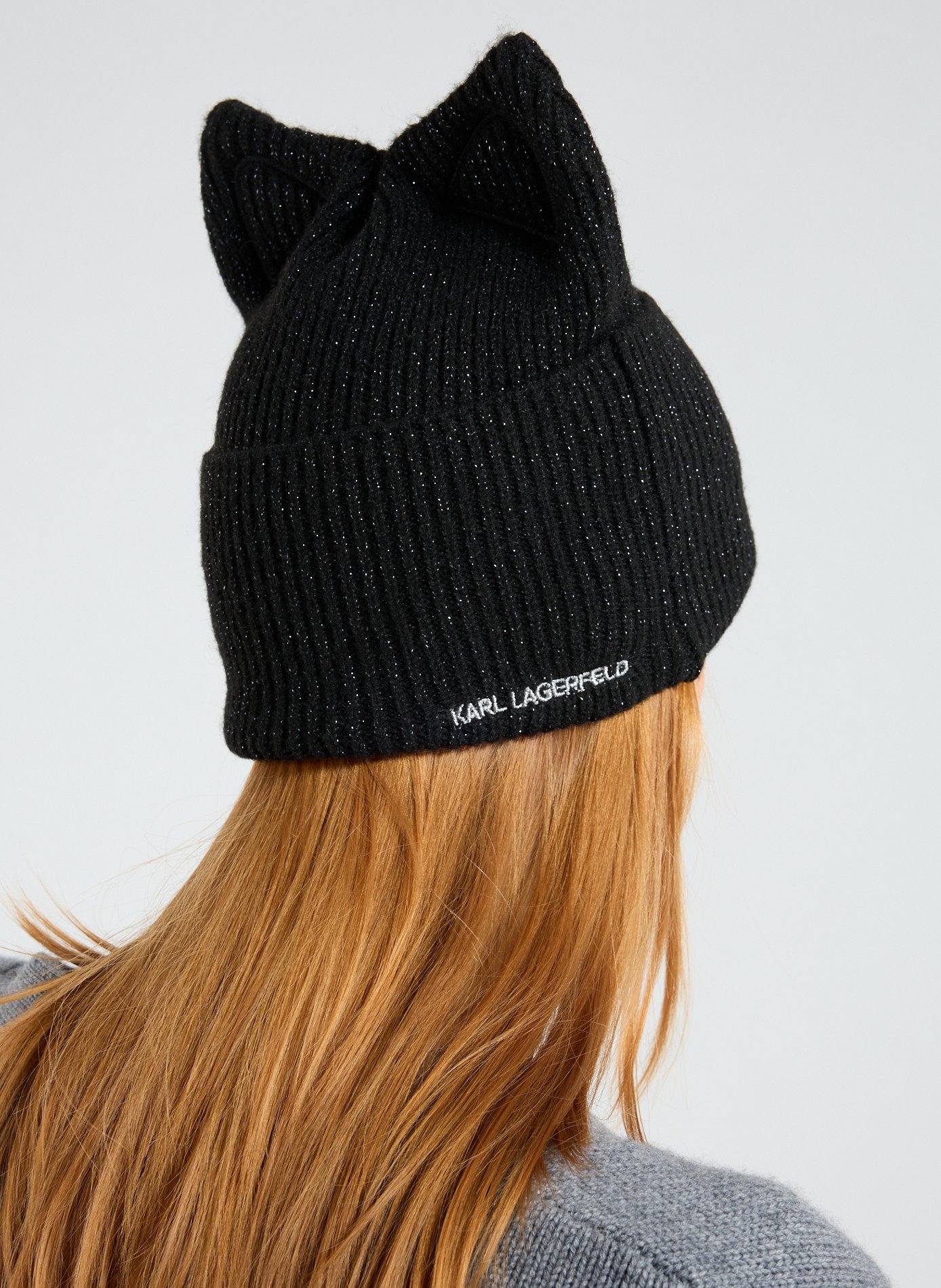 Bonnet pailleté oreilles de chat KARL LAGERFELD Noir