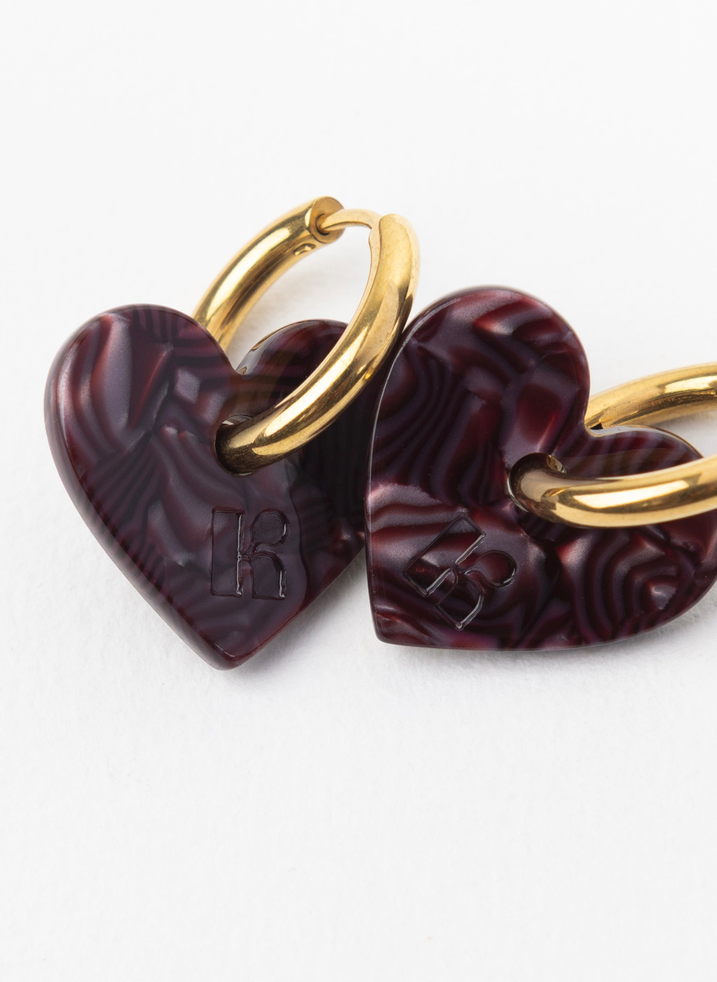 Boucles d'oreilles lova lova avec anneaux en acier inoxydable doré KURAGE GINZA Violet