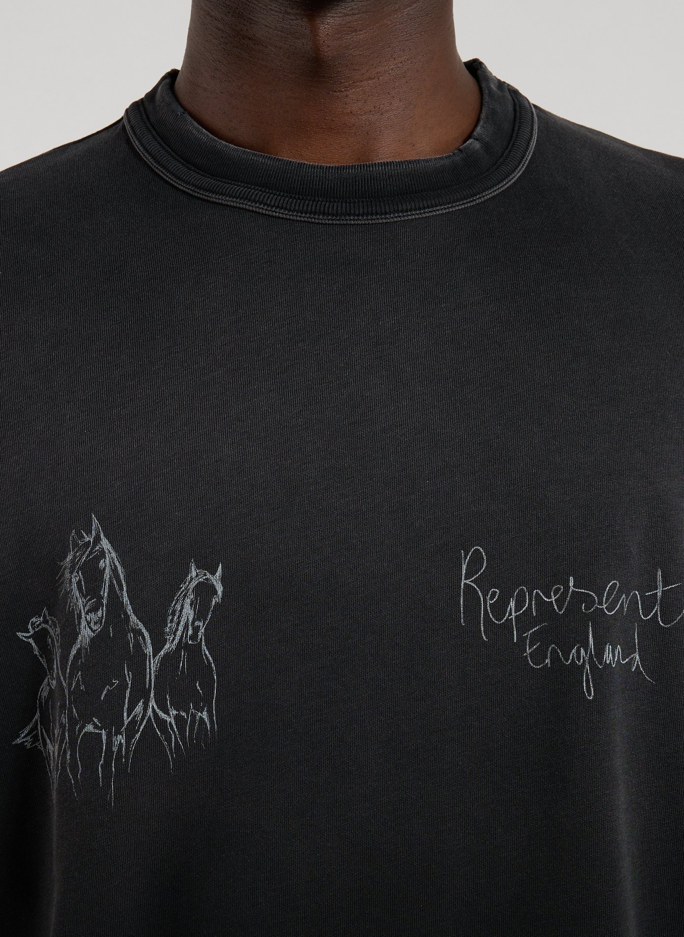 Short-sleeve printed cotton T-shirt  REPRESENT Black