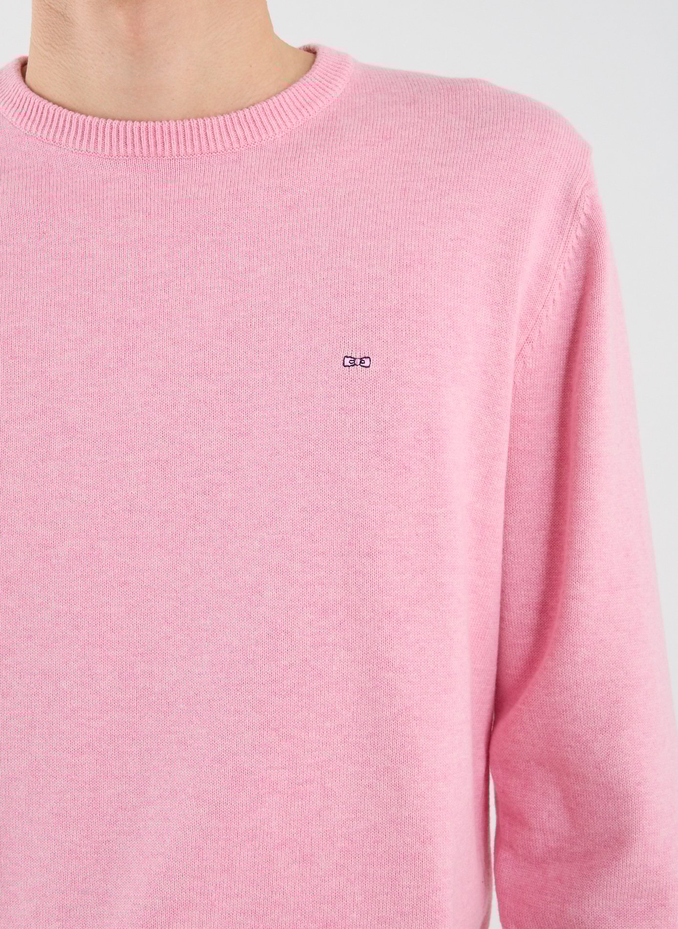 Round neck wool and cotton sweater EDEN PARK Pink