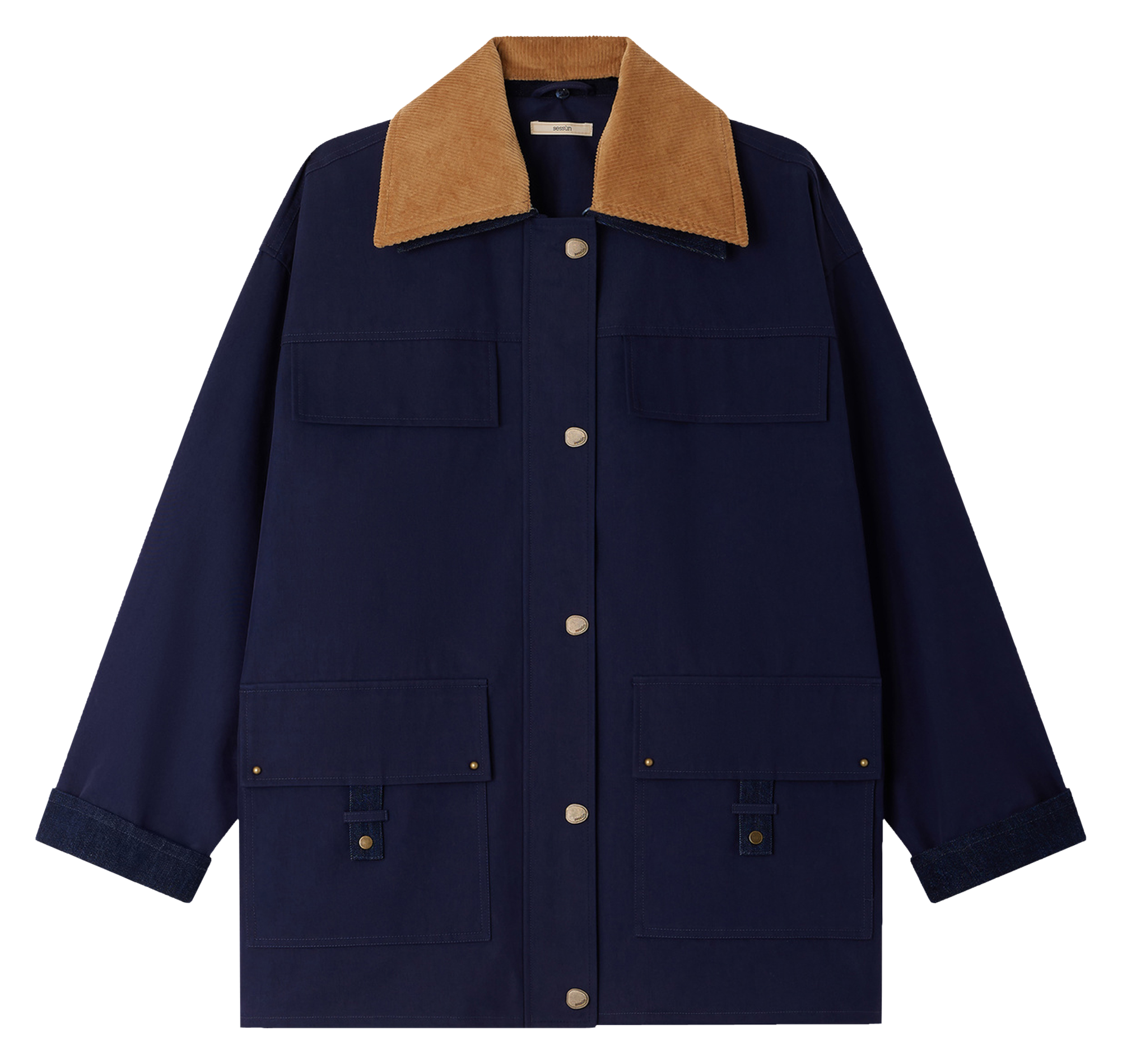 Veste oversize en coton mélangé hugues SESSUN Bleu