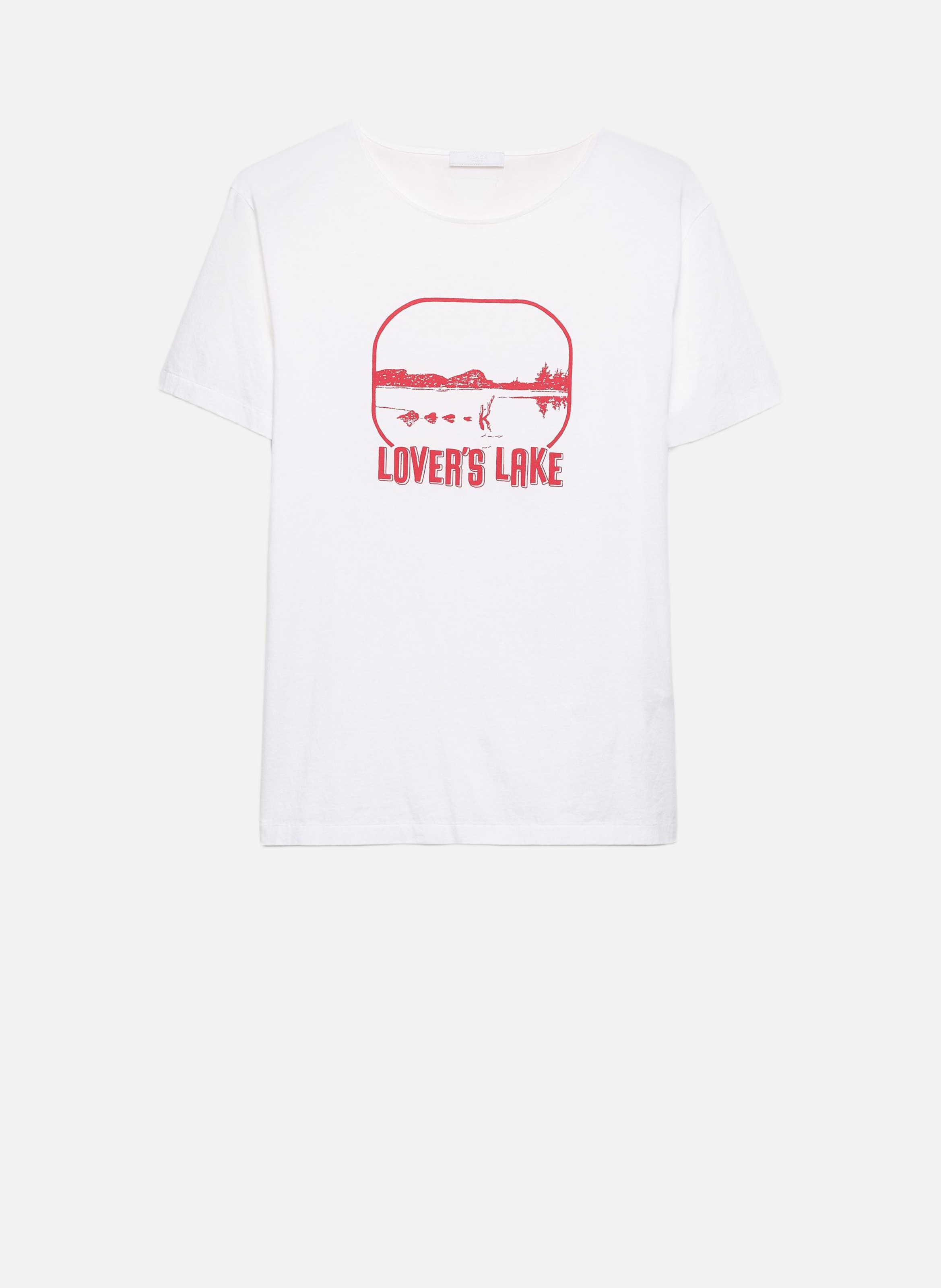 T-shirt en coton imprimé PRADA Blanc