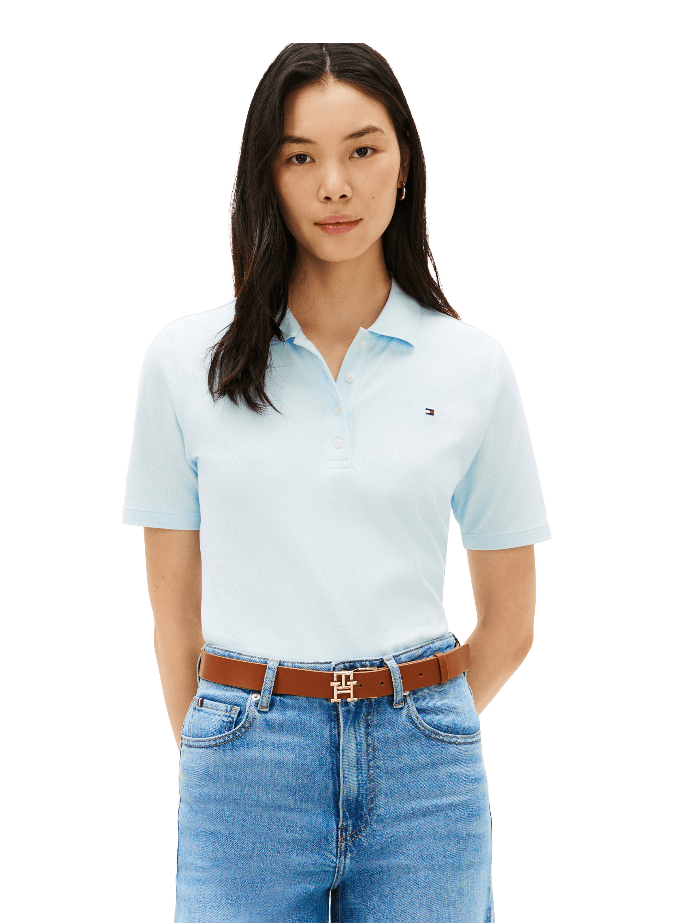 Cotton-blend polo shirt TOMMY HILFIGER Blue