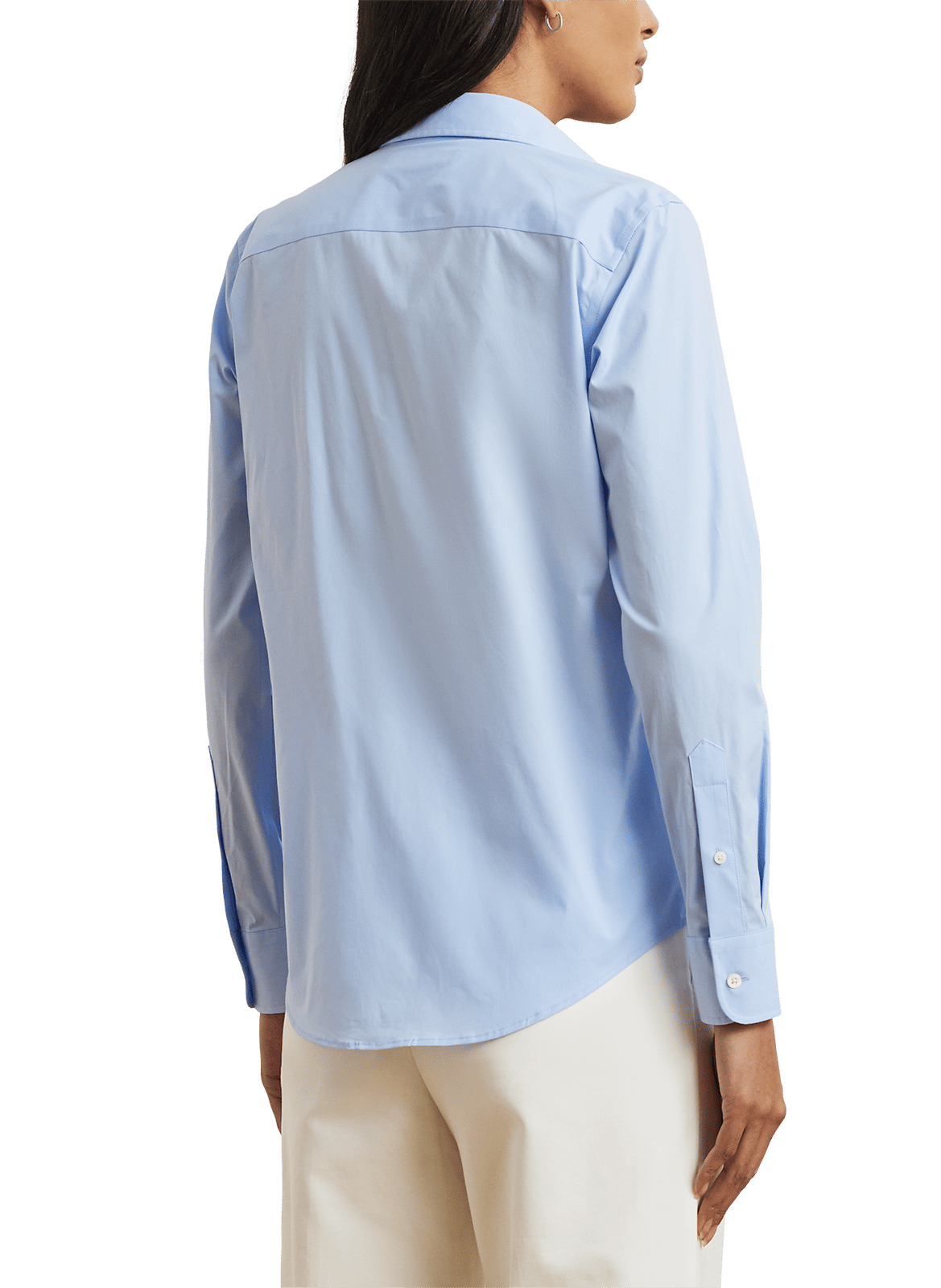 Fitted shirt with classic collar in cotton LAUREN Blue
