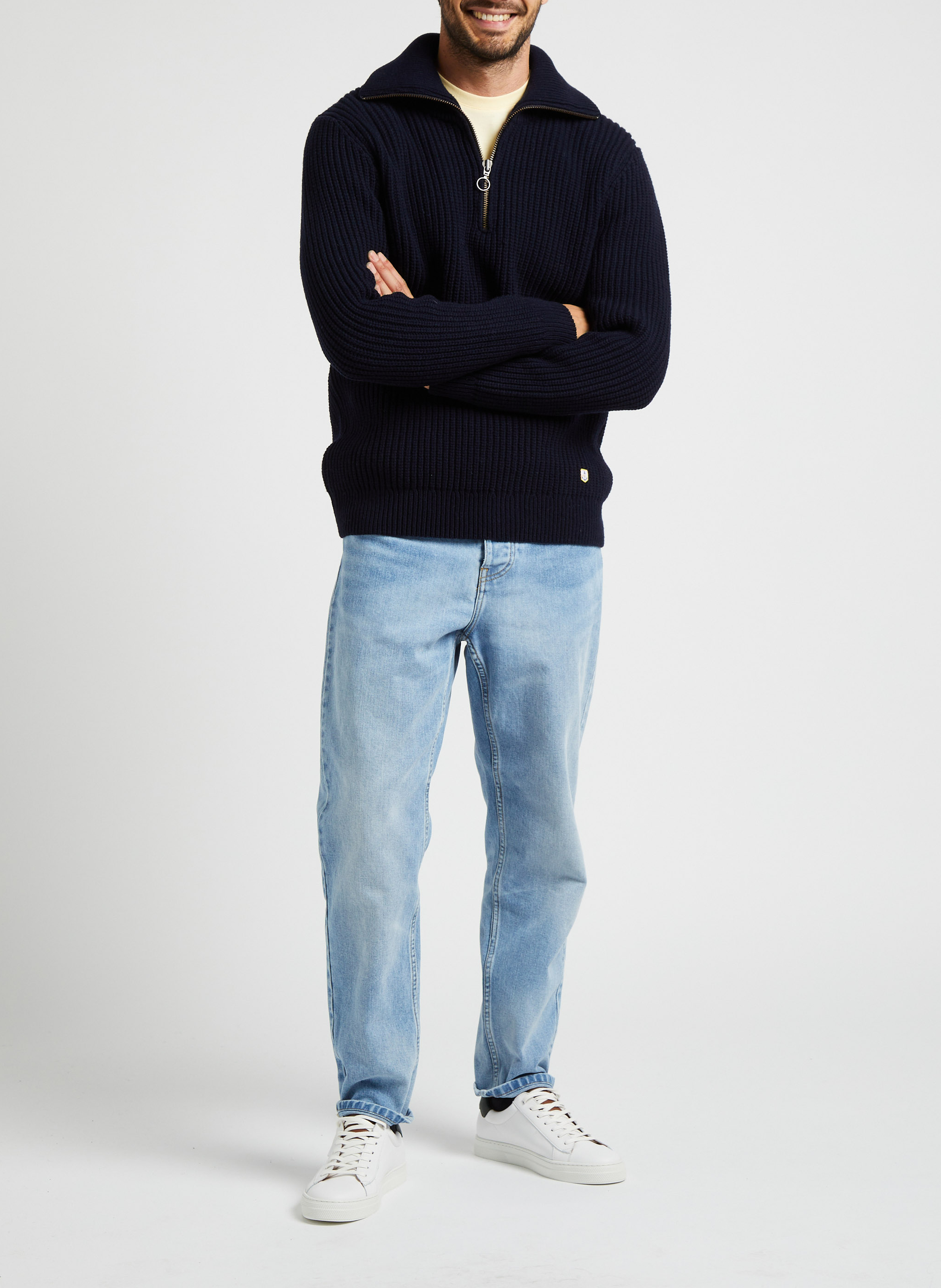 Pull col camionneur en laine mélangée heritage ARMOR-LUX Bleu