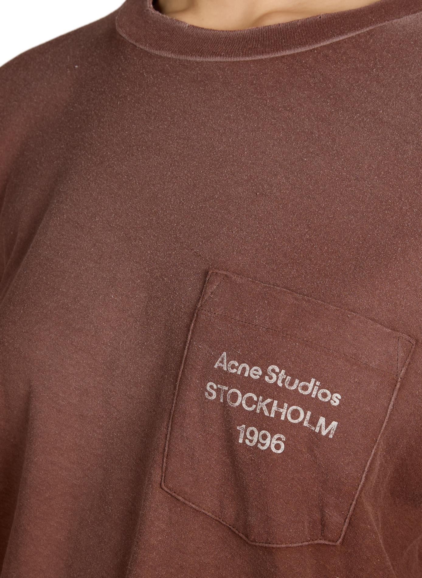 T-shirt manches longues en coton ACNE STUDIOS Marron