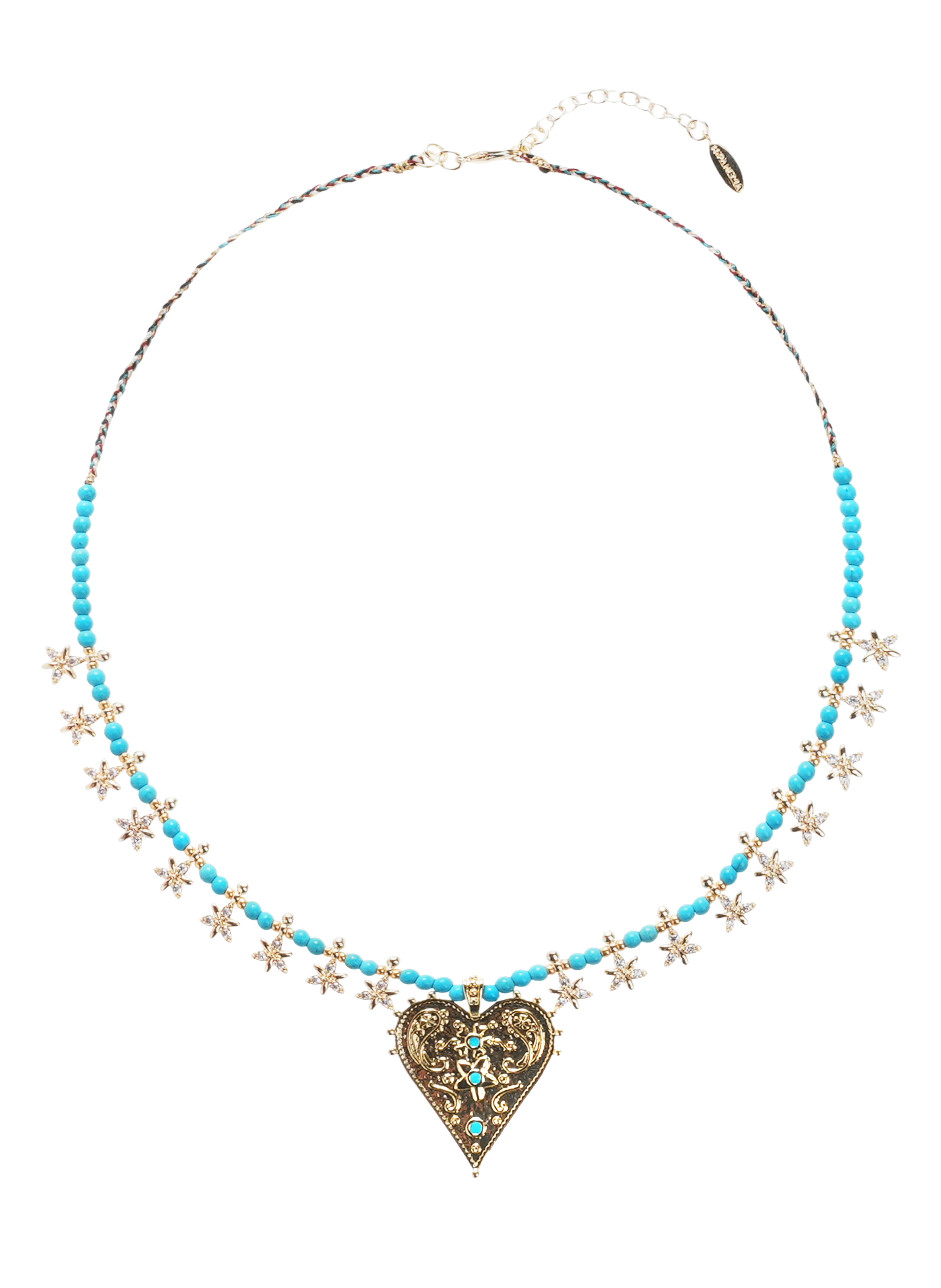 Collier perles avec pendentif cœur et pampilles ISOBEL HIPANEMA Bleu