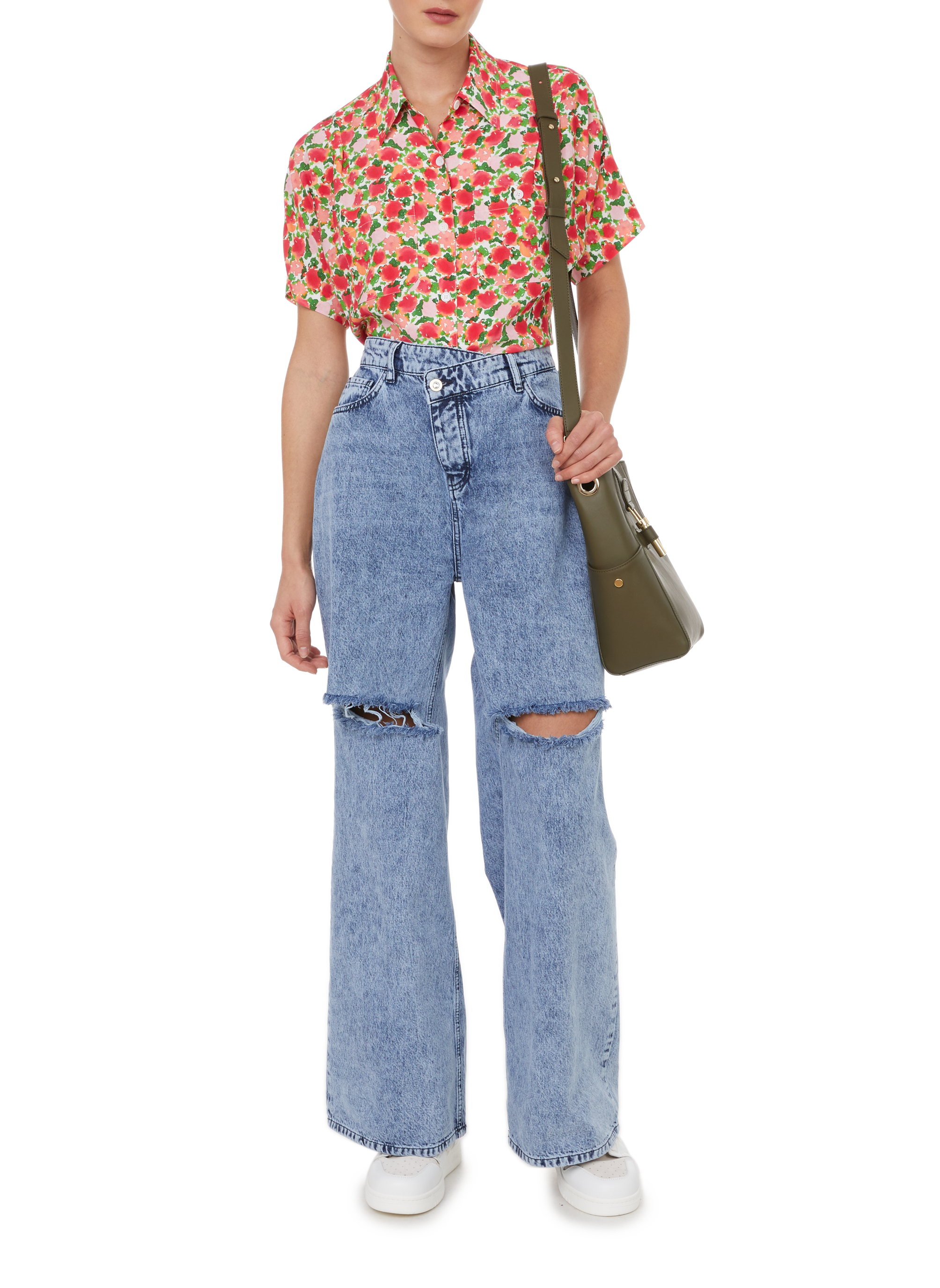 Loose cotton flared jeans IN THE MOOD FOR LOVE Blue