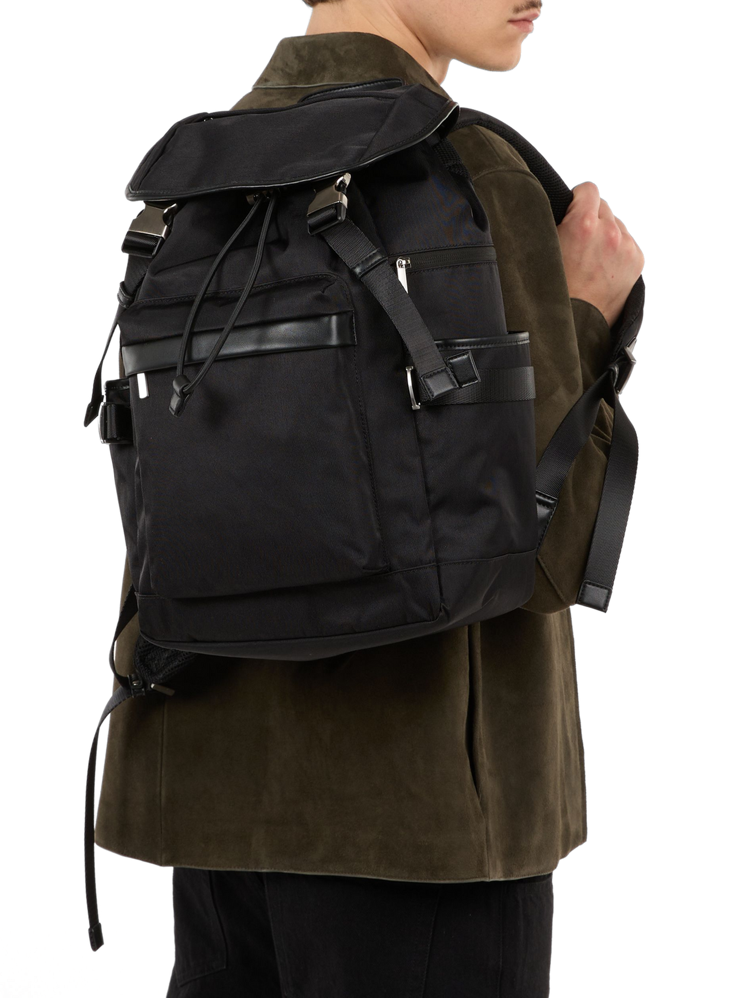 Solid color flap backpack SAISON 1865 Black