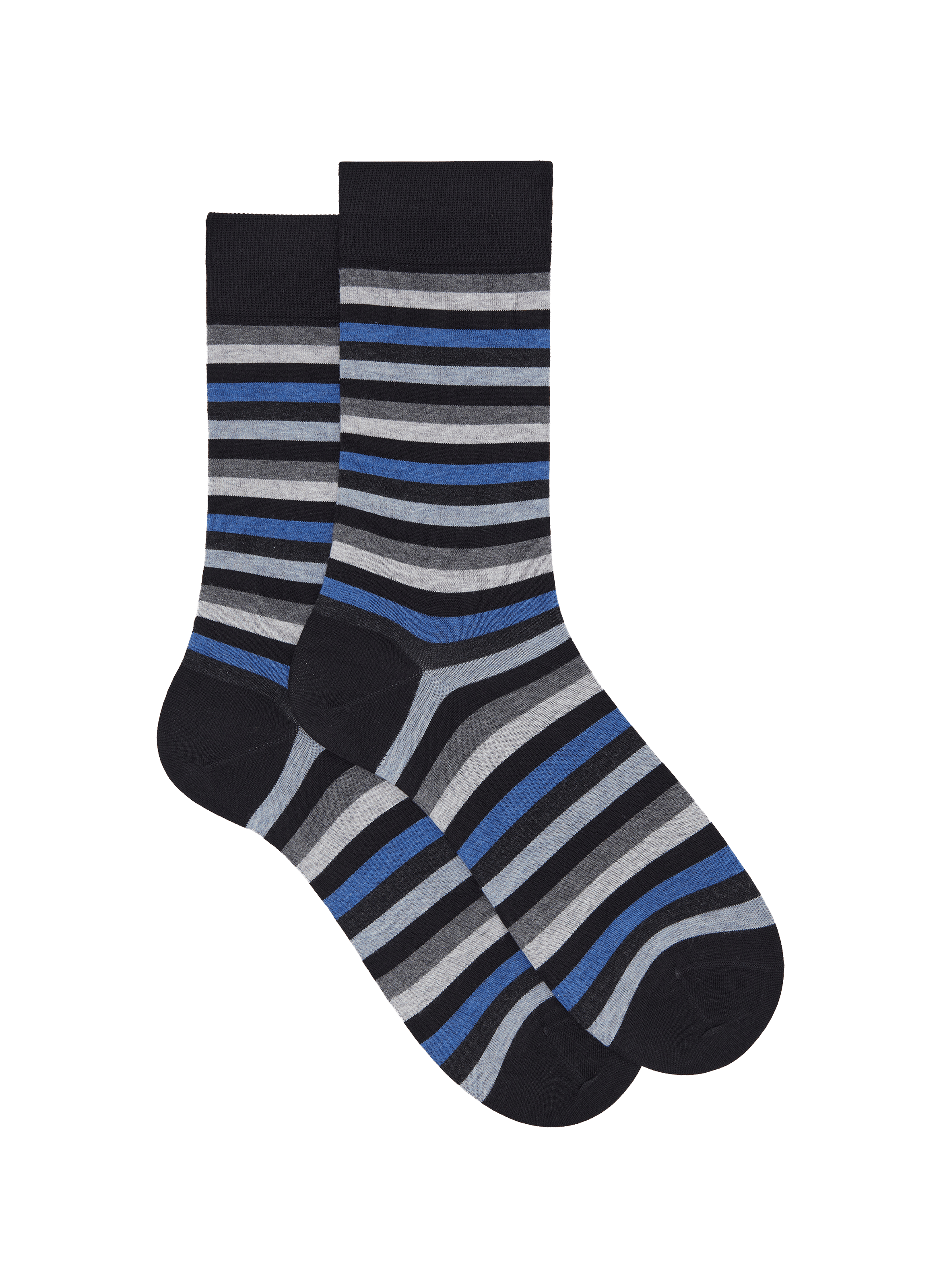 Mid-calf striped cotton blend socks DORÉ DORÉ Black