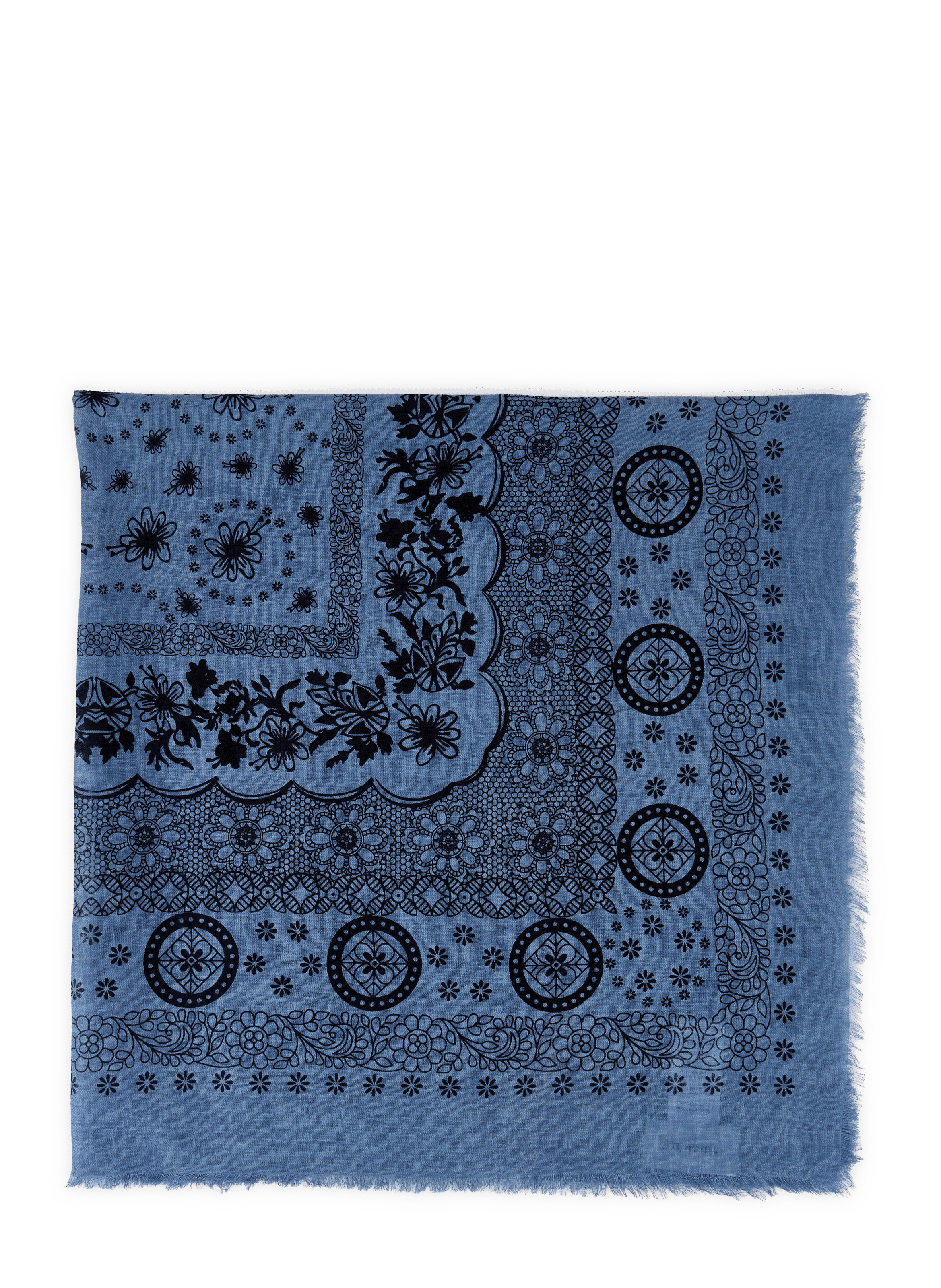 Floral printed scarf  Bleu