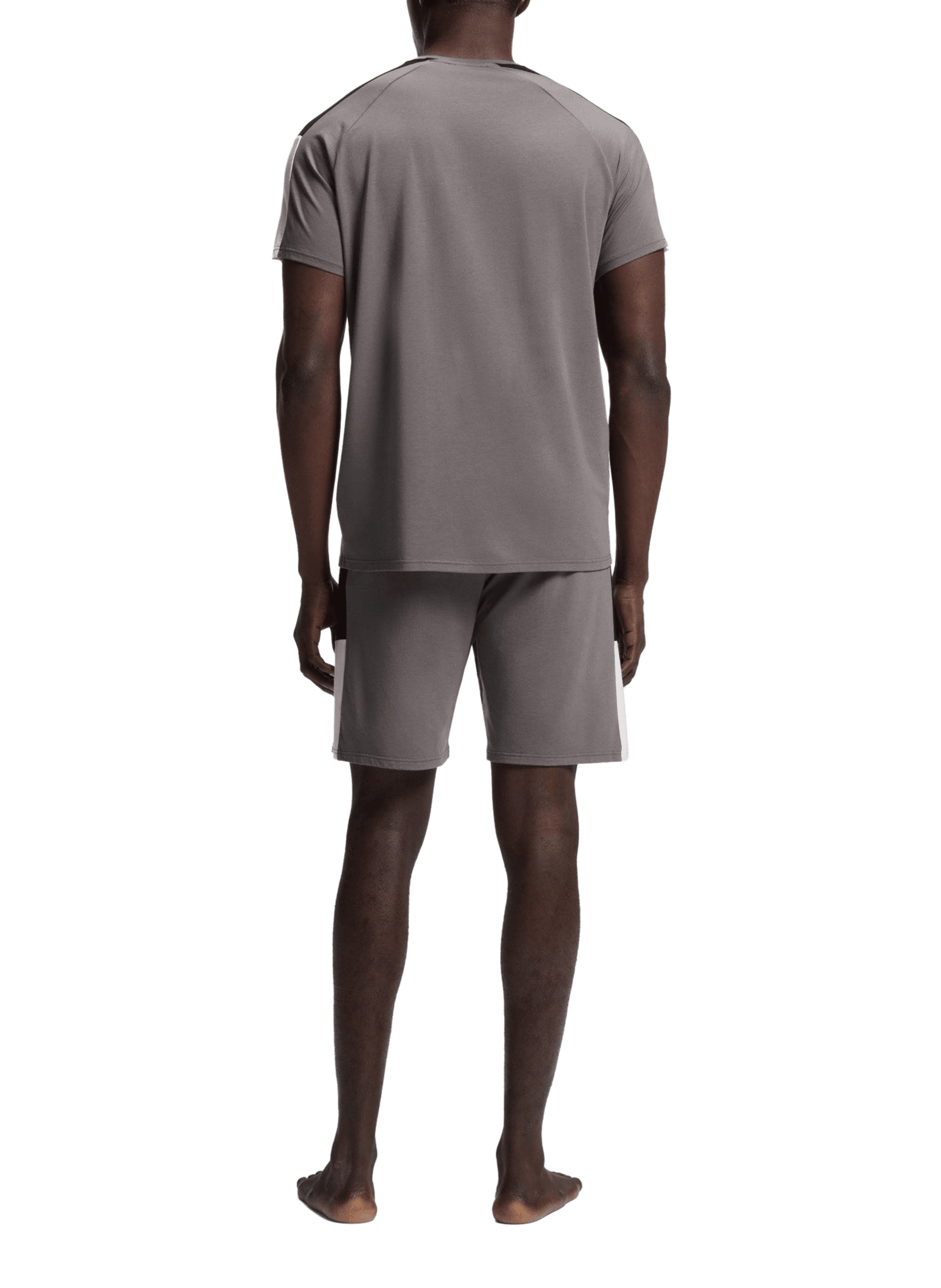 Ensemble de pyjama court en coton mélangé BOSS Gris