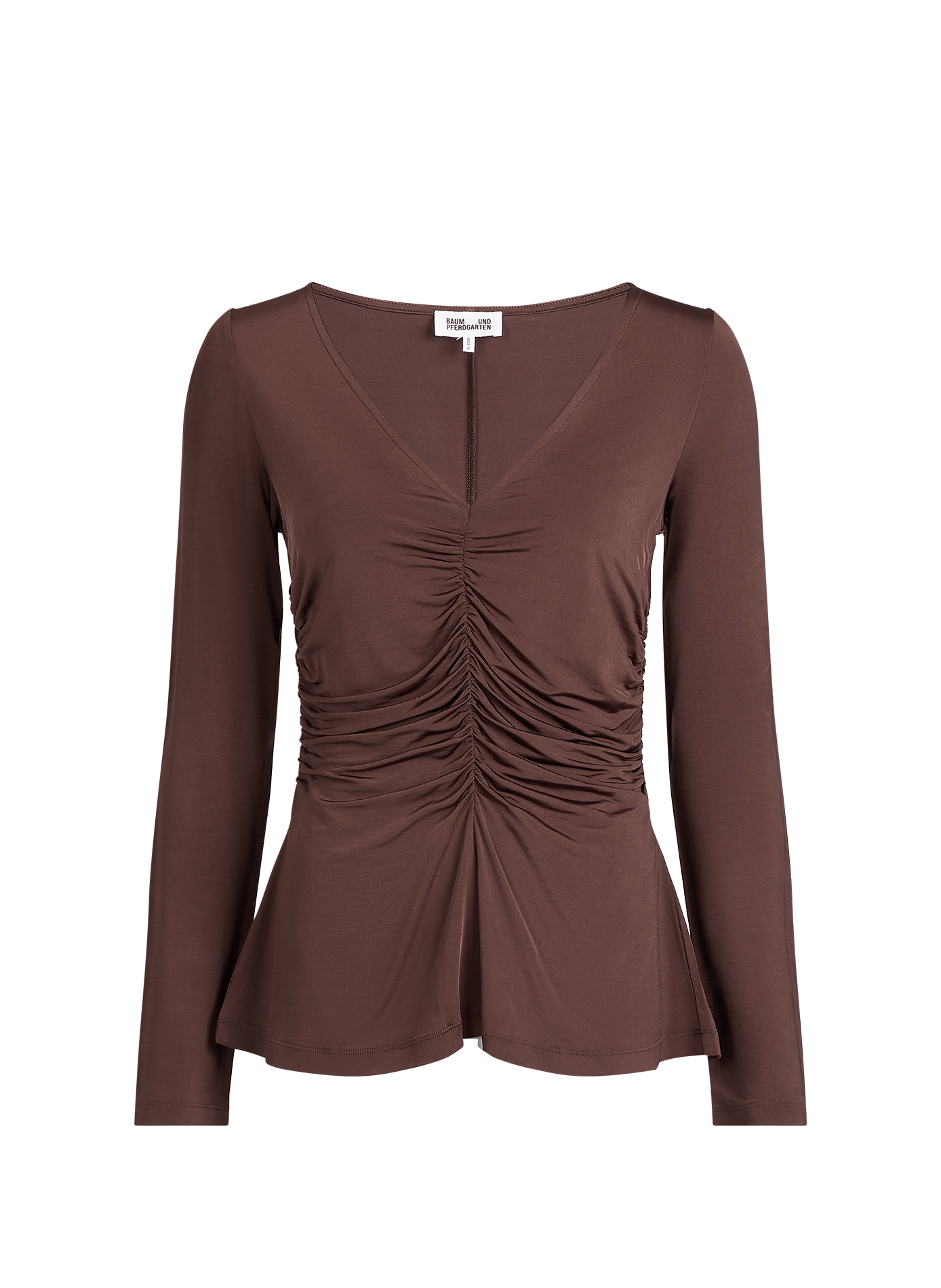 Top drapé à manches longues BAUM UND PFERDGARTEN Marron