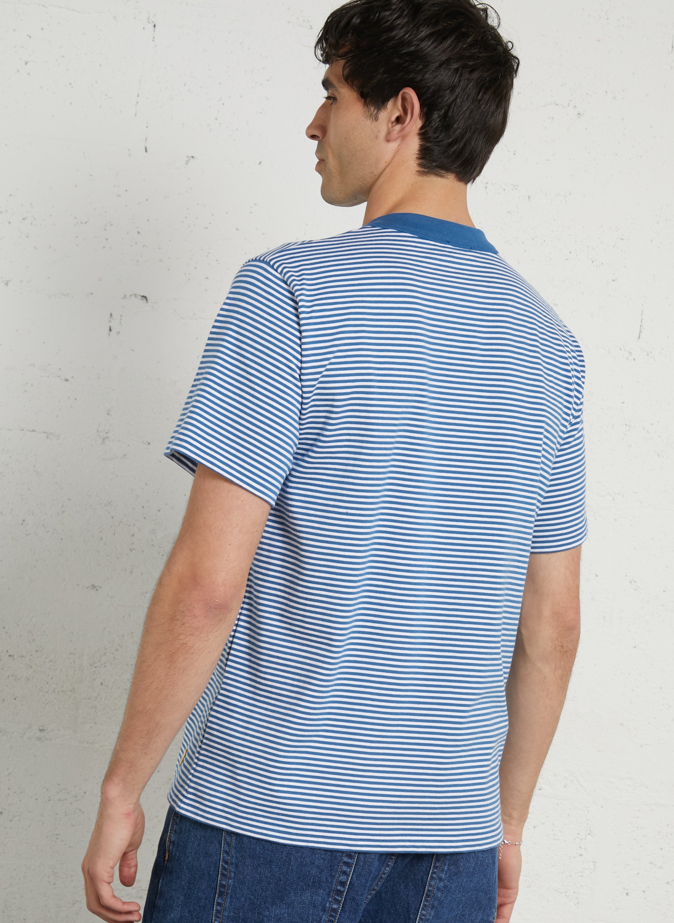 Tee-shirt droit col rond en coton rayé heritage ARMOR-LUX Bleu