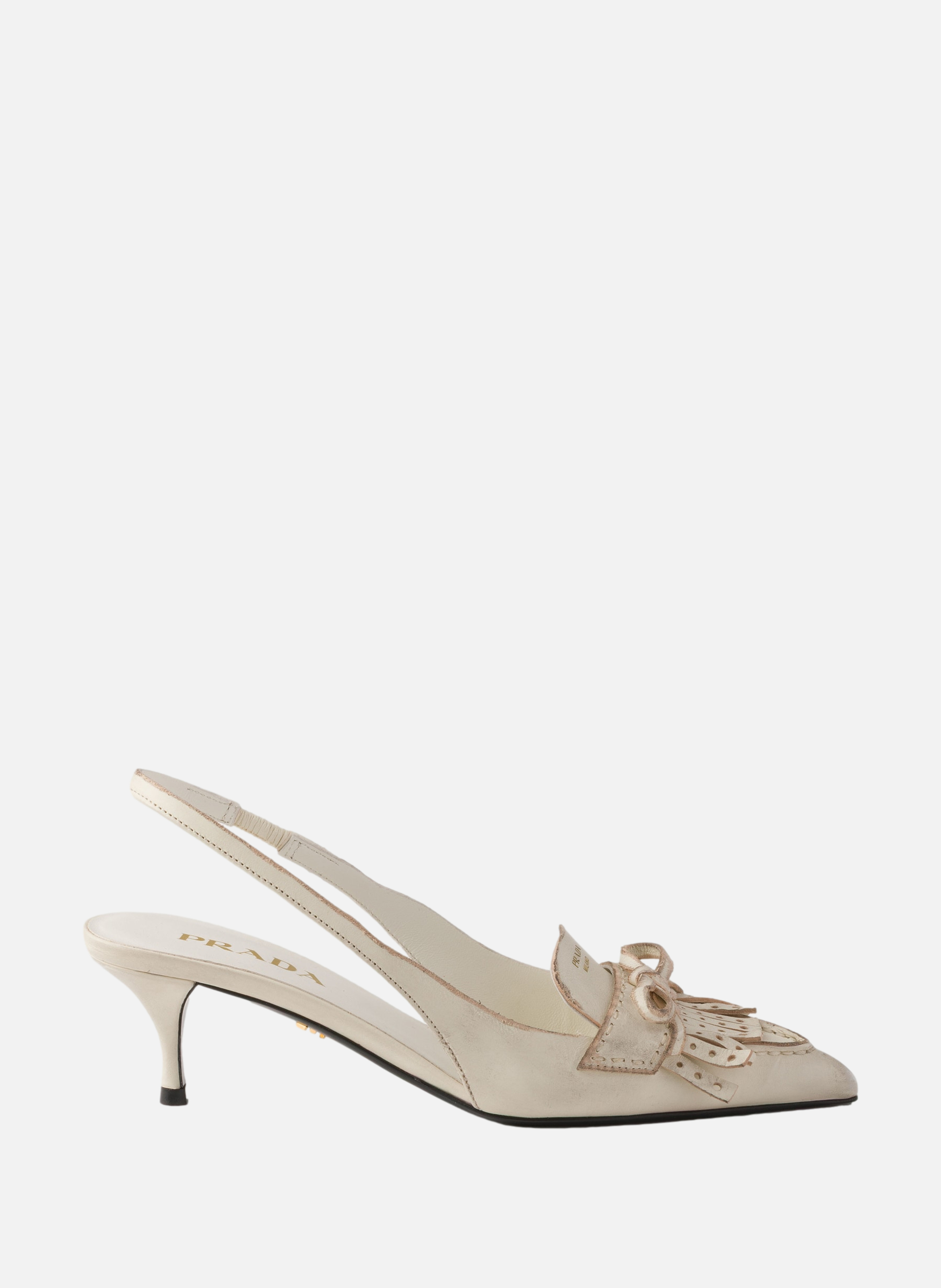 Escarpins à bride arrière en cuir PRADA Beige