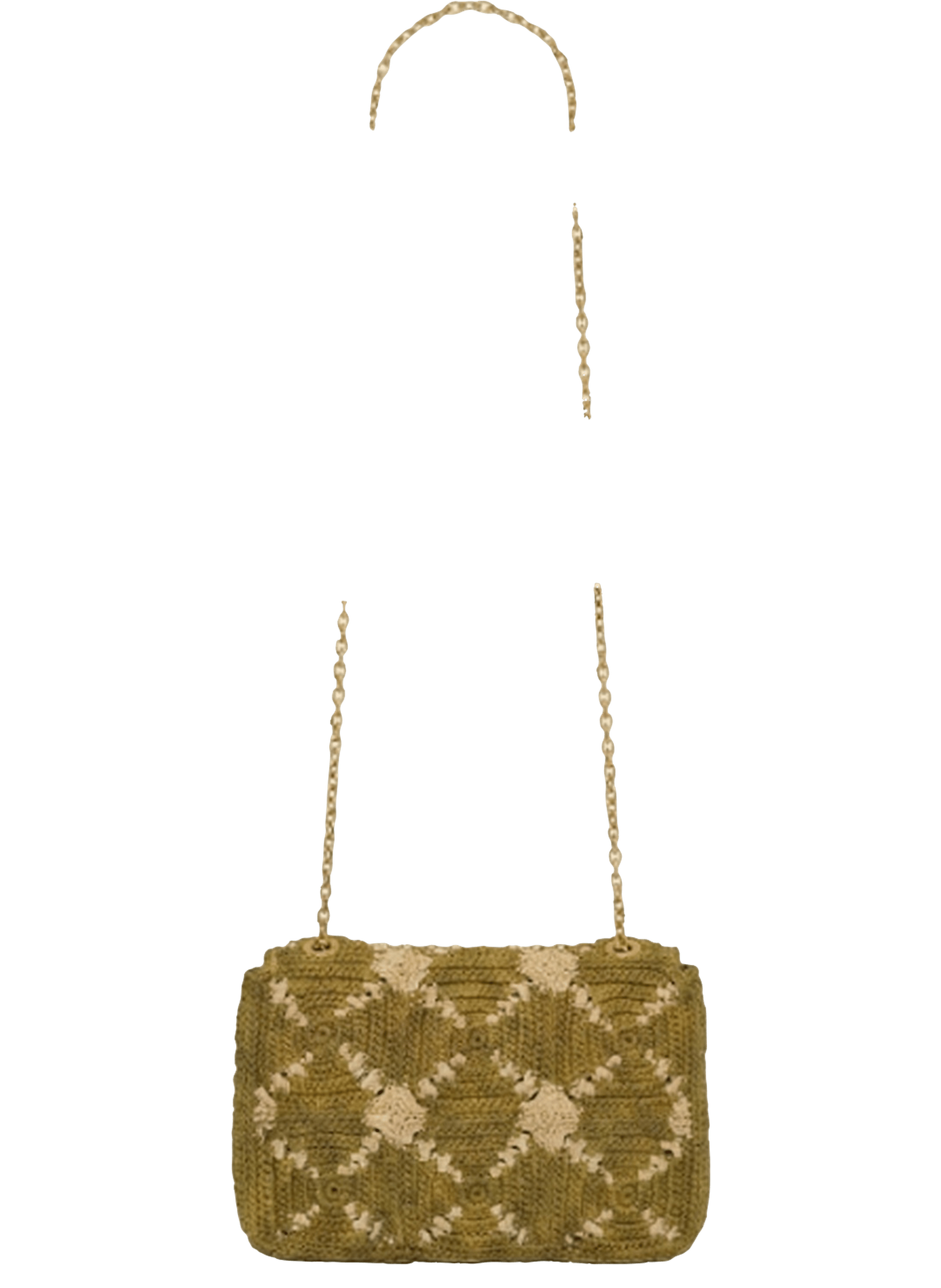 Sac en patchwork de raphia - le fanny GERARD DAREL Kaki
