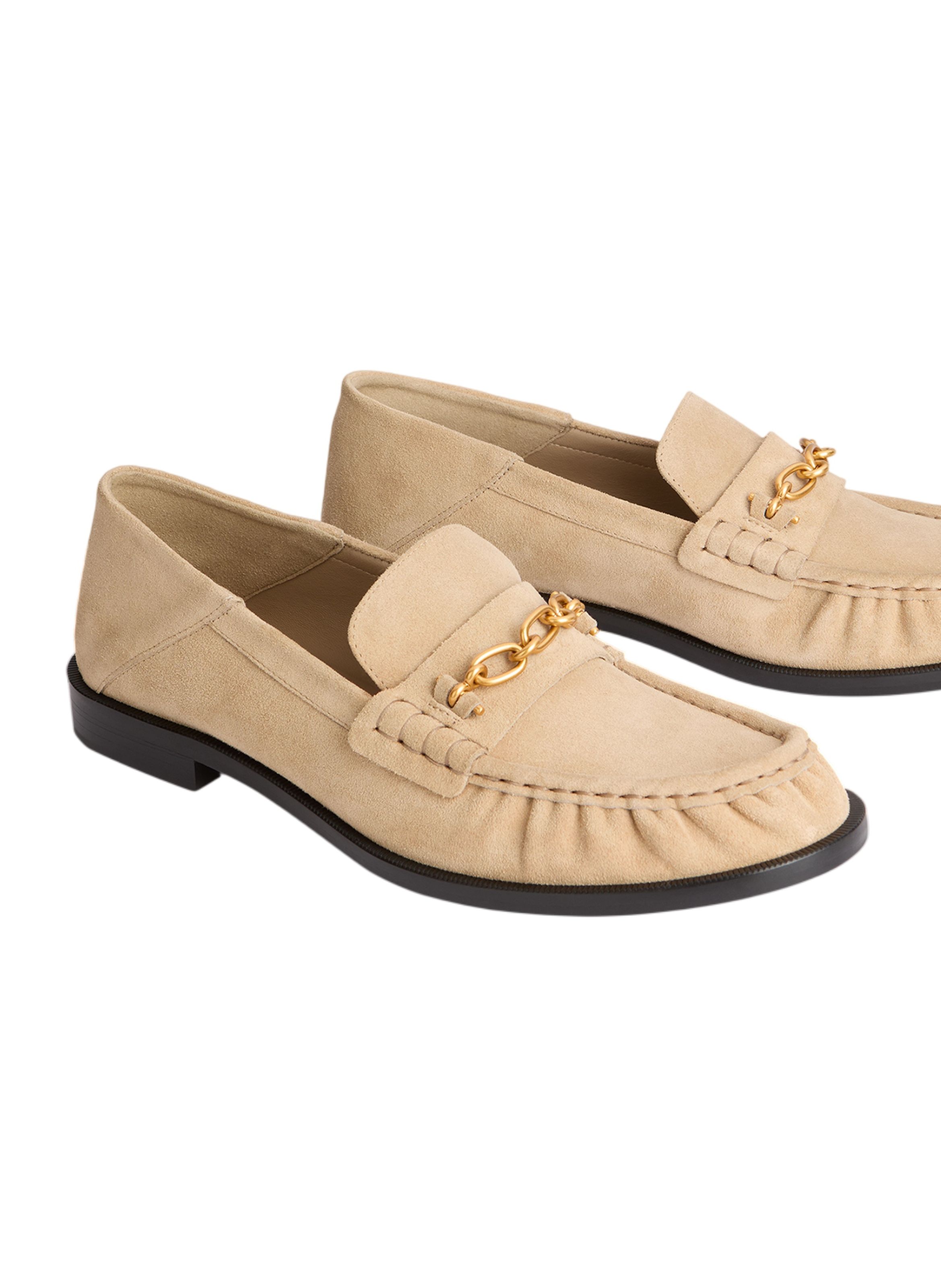 Mocassins sync en cuir suédé BALMAIN Beige