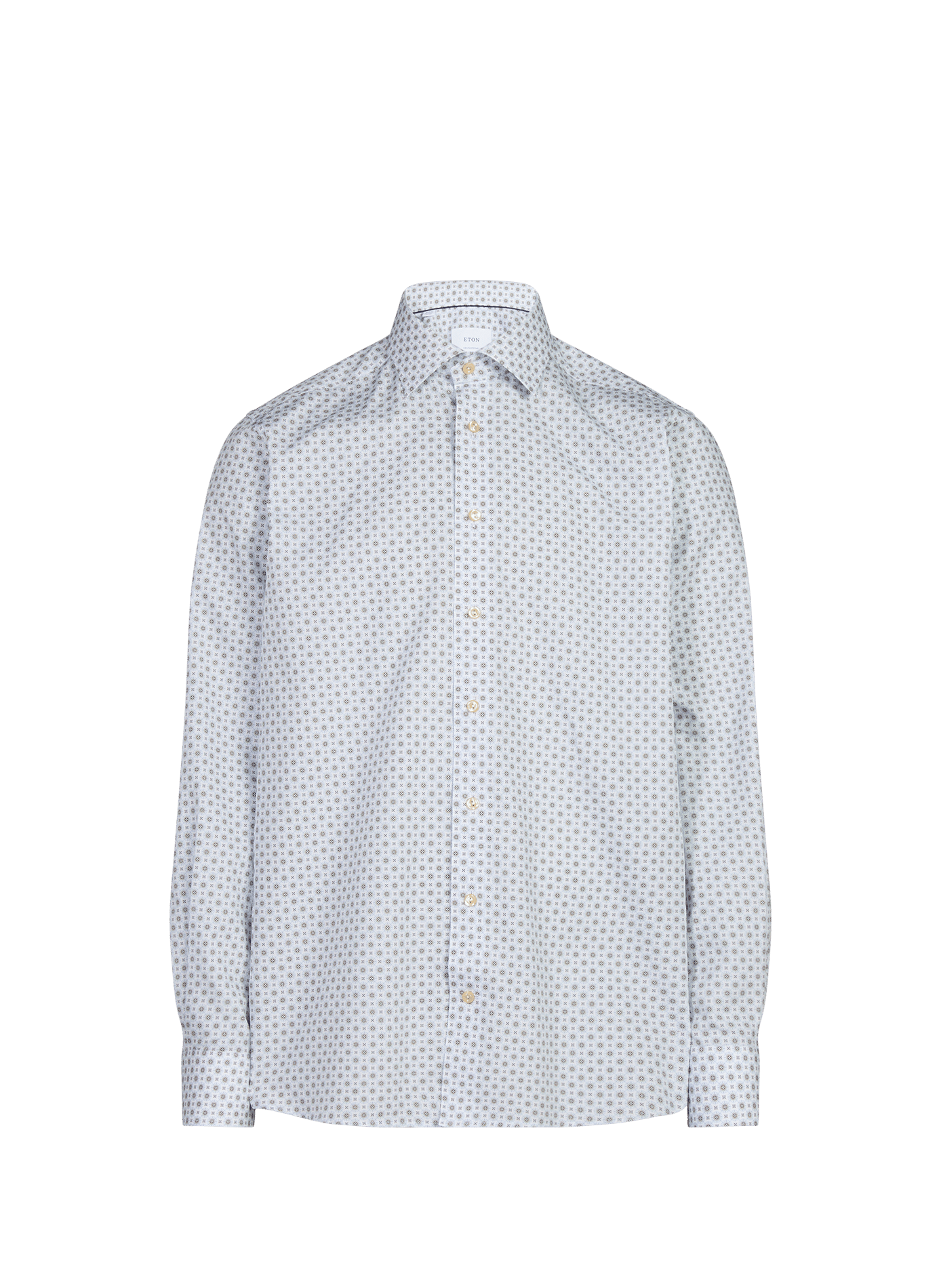 Overhemd met slim fit en motief van katoen ETON Beige