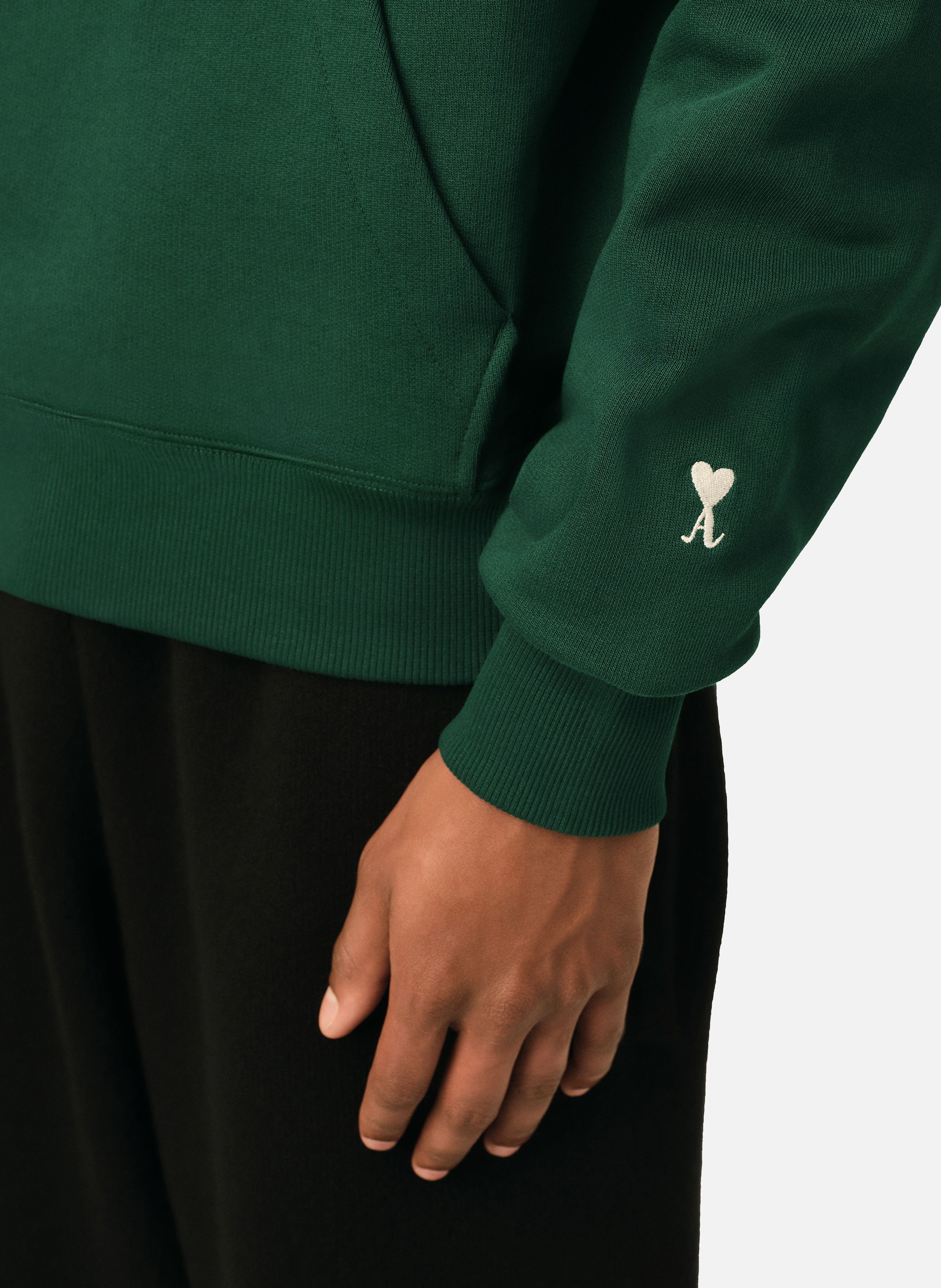 Hoodie unisexe en coton "don't forget to love" AMI PARIS Vert