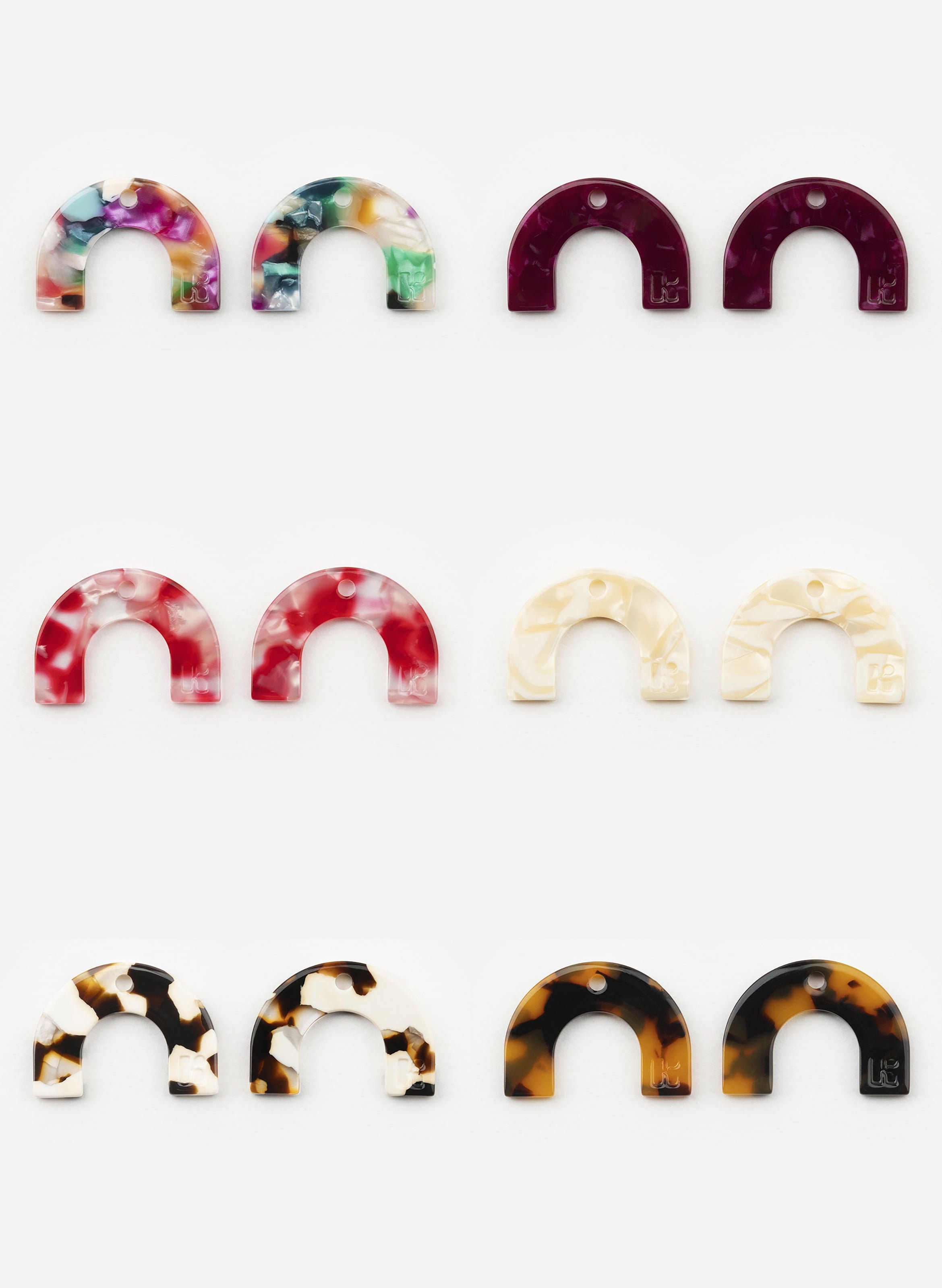 Charms arc-en-ciel en acétate de cellulose KURAGE GINZA Marron