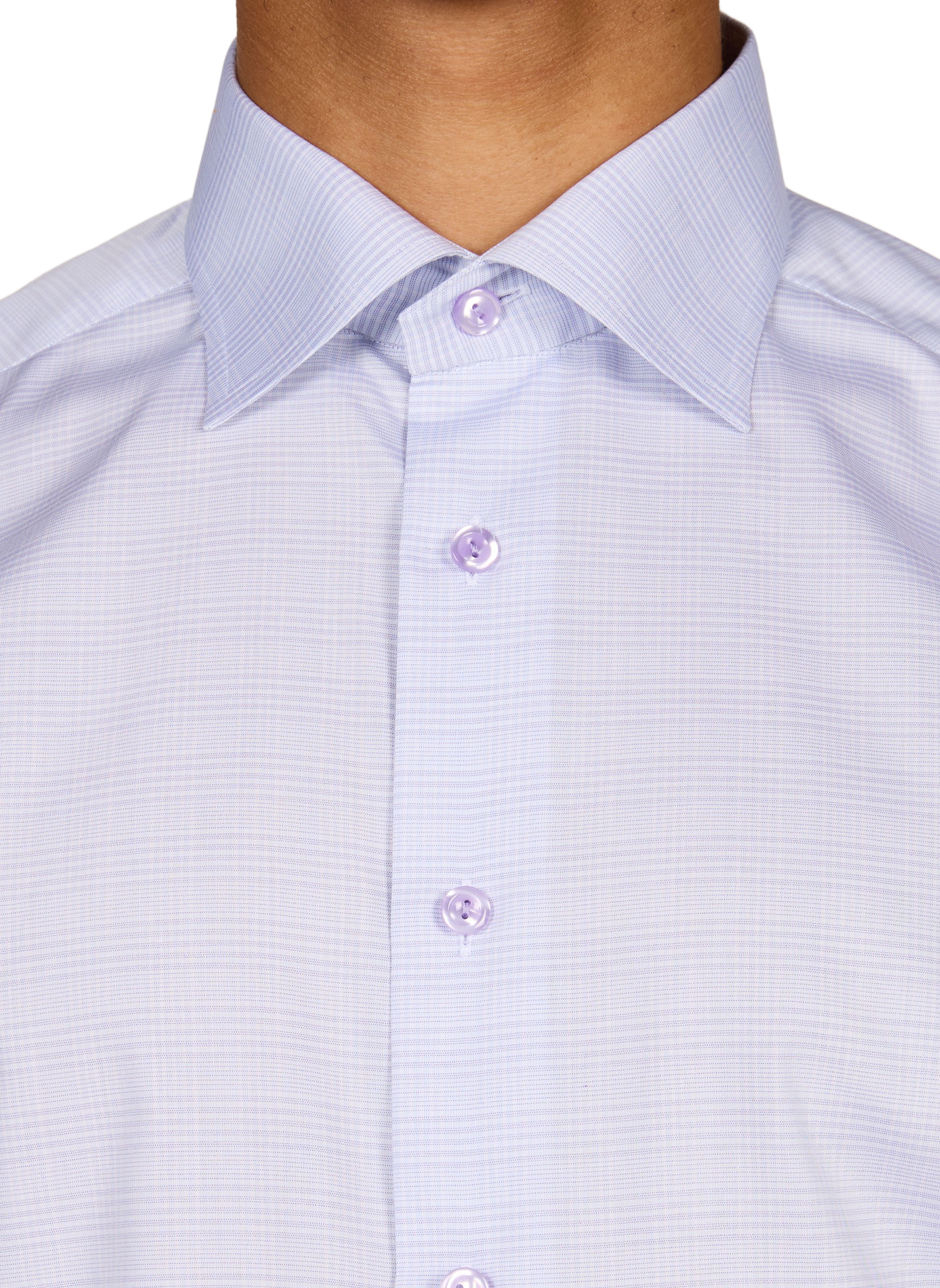 Straight classic collar shirt in printed cotton ETON Purple