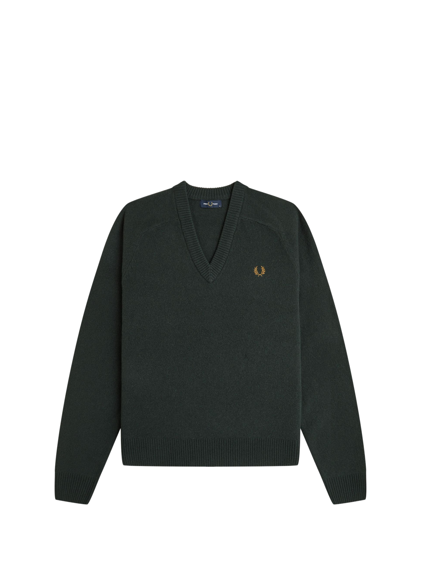 Gerader Baumwollpullover mit V-Ausschnitt FRED PERRY Grun