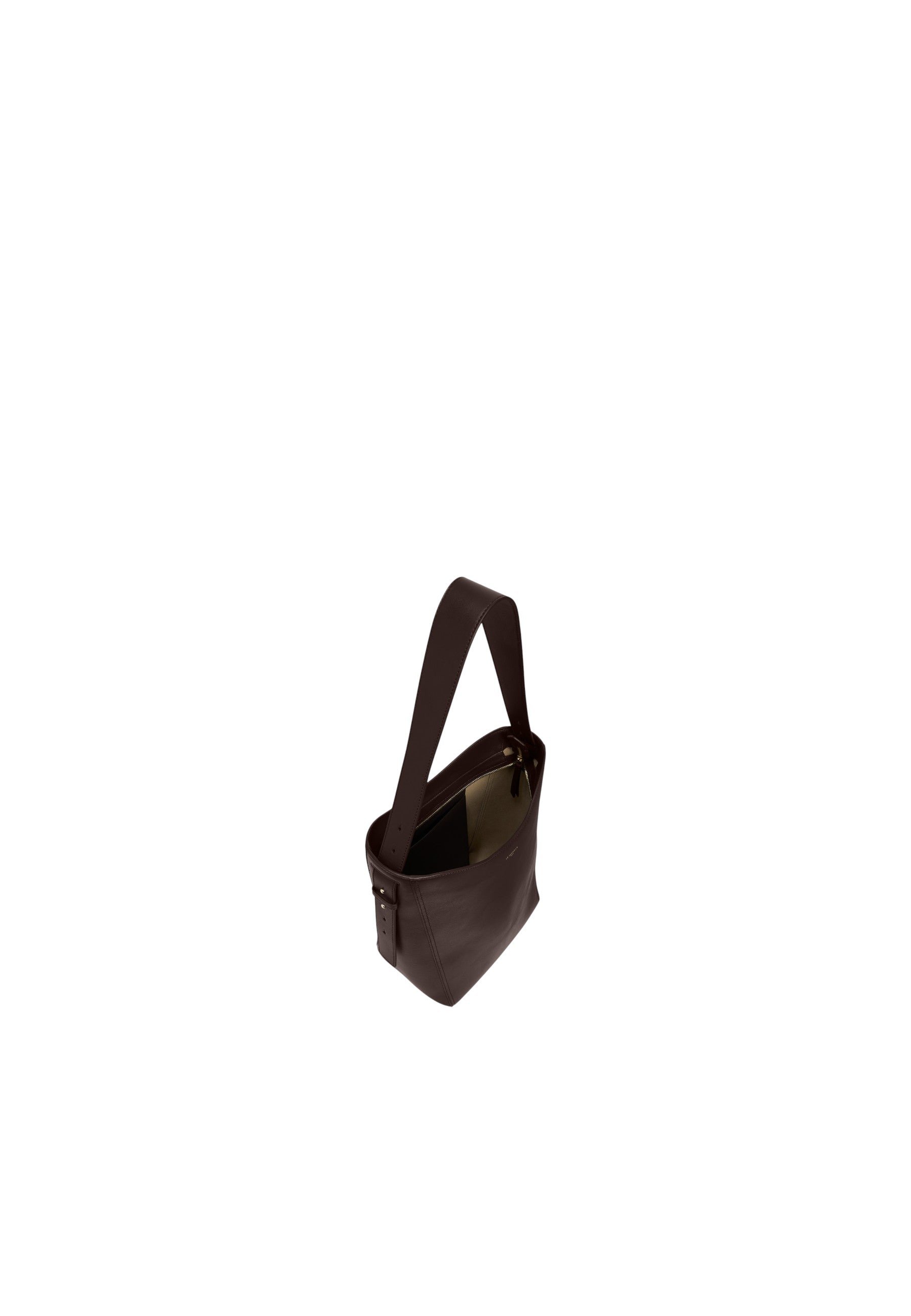 Sac hobo moyen modèle céleste en cuir lisse LE TANNEUR Marron