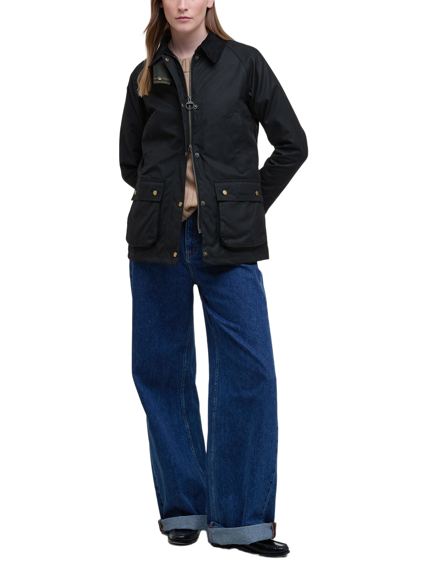 Veste Wax Acorn en coton  BARBOUR Noir