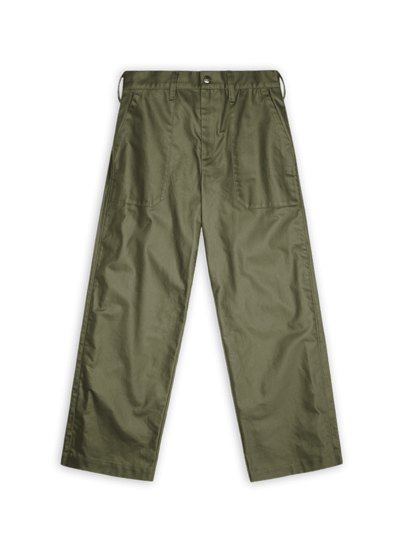 Pantalon large en coton RAINS Kaki