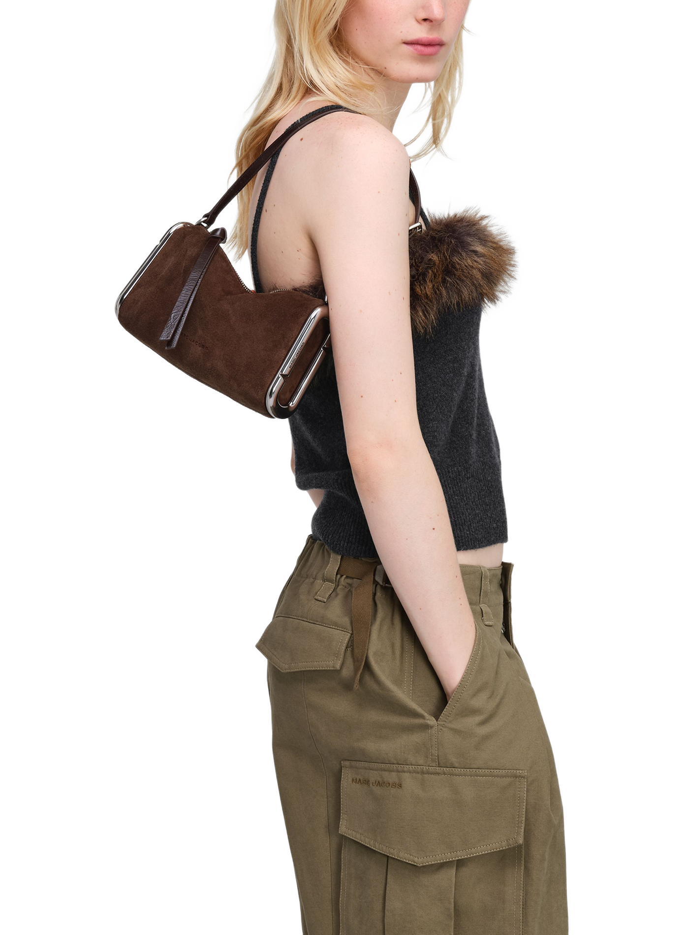 Sac épaule the Scene Small en cuir daim MARC JACOBS Marron