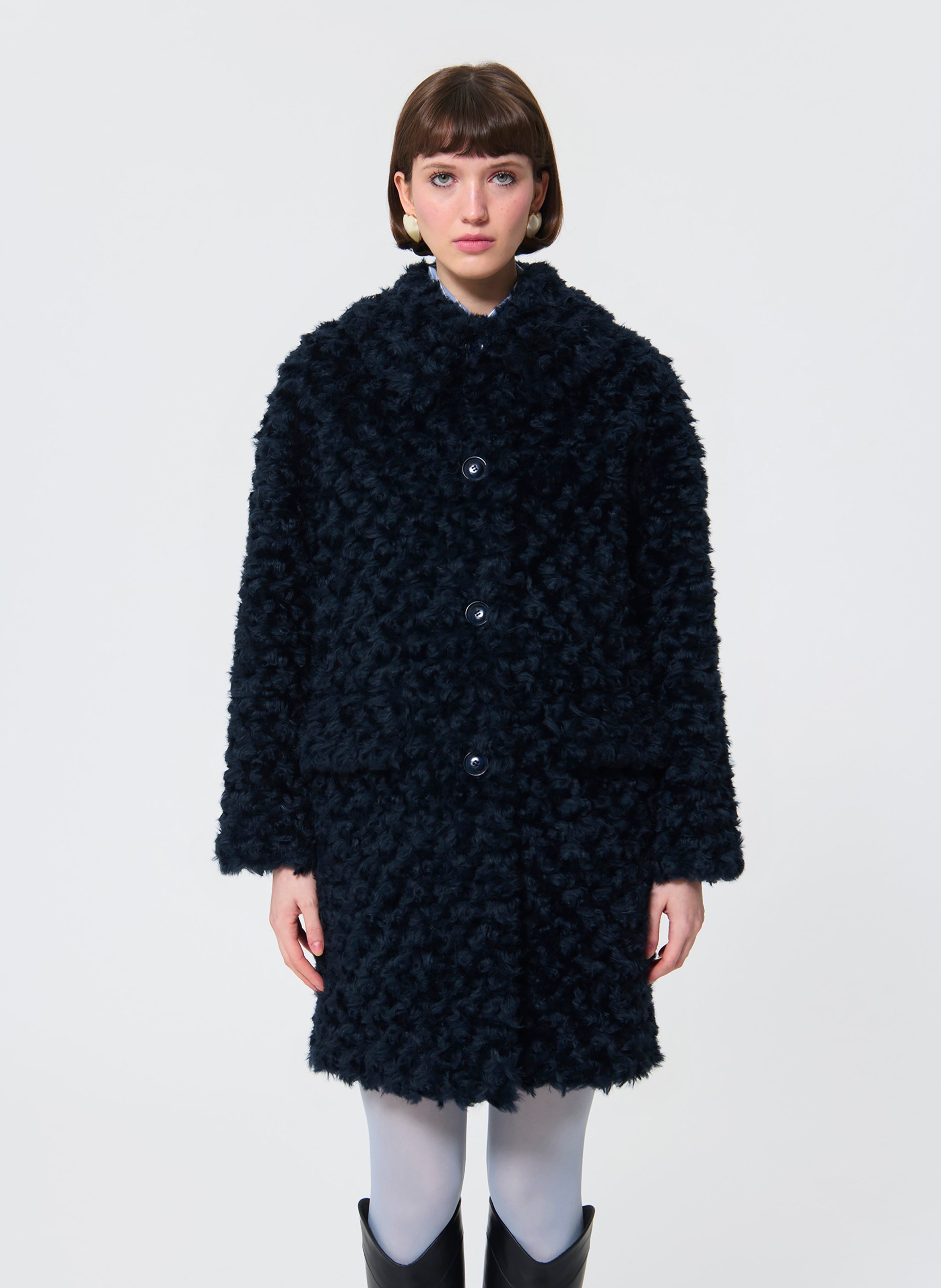 Manteau fausse fourrure mael TARA JARMON Bleu