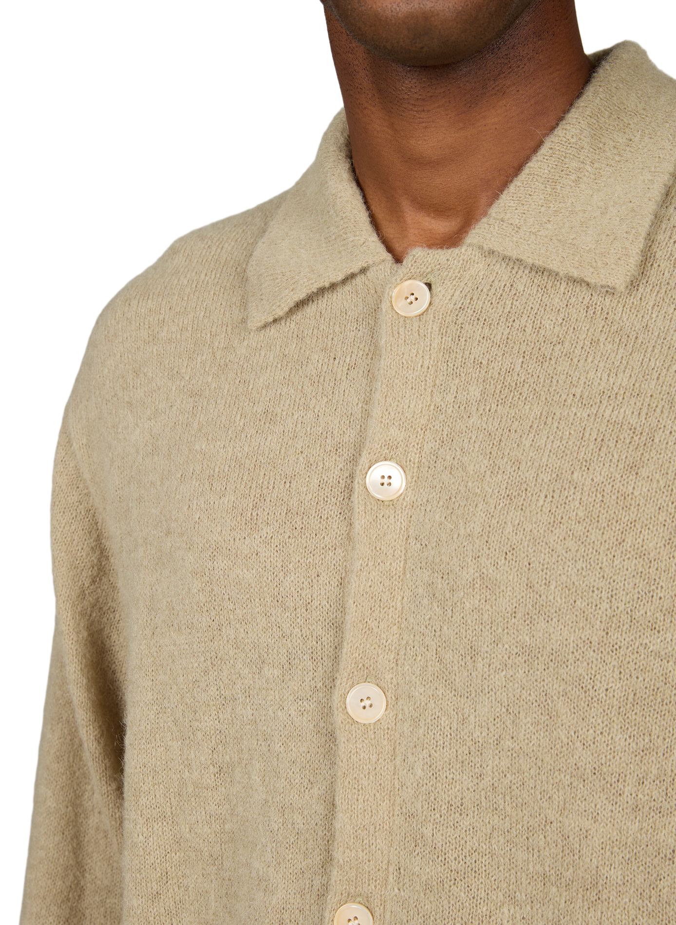 Polo trui van gemengde alpaca en wol OUR LEGACY Kaki