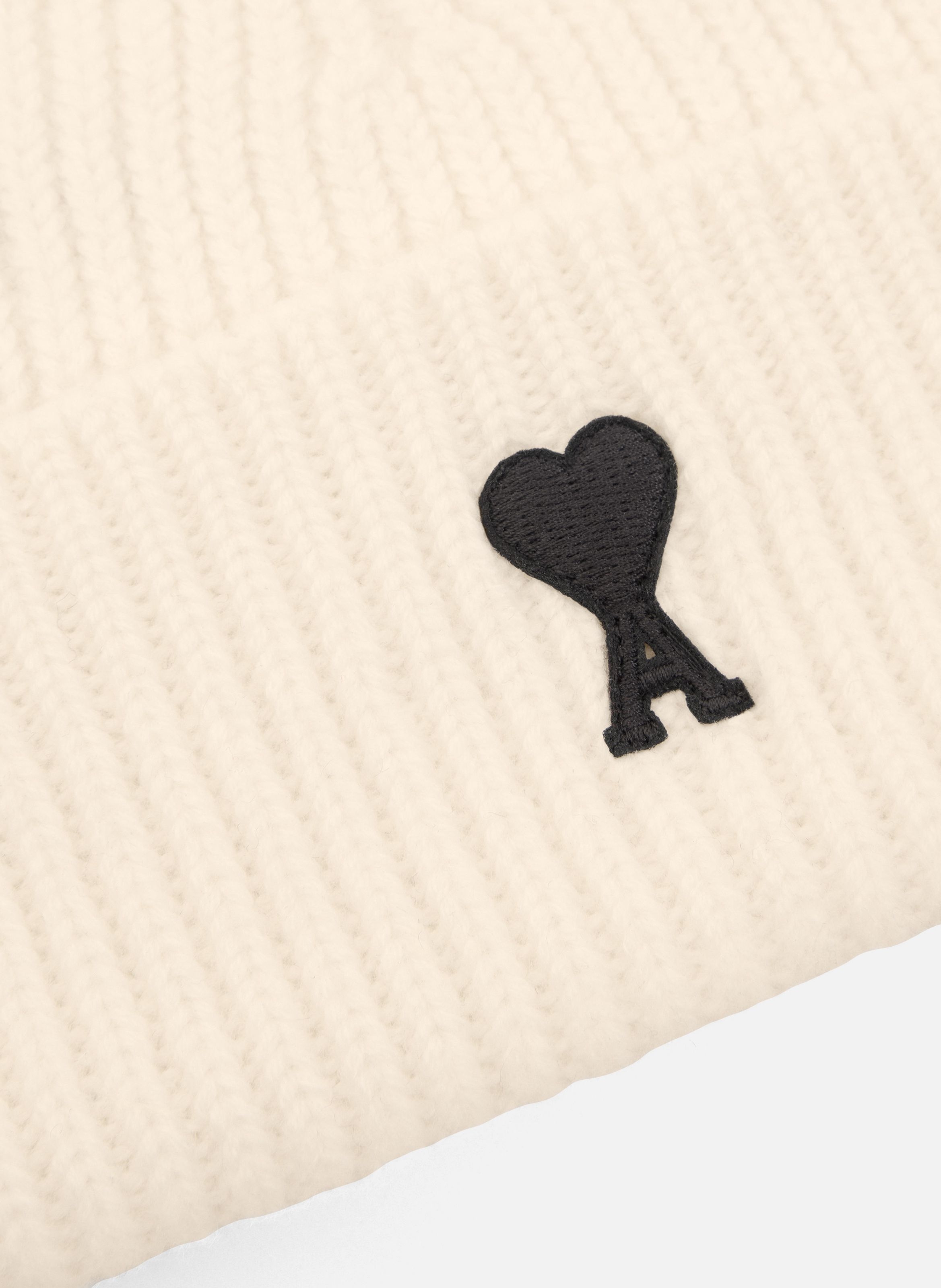 Bonnet unisexe en laine ami de coeur AMI PARIS Blanc