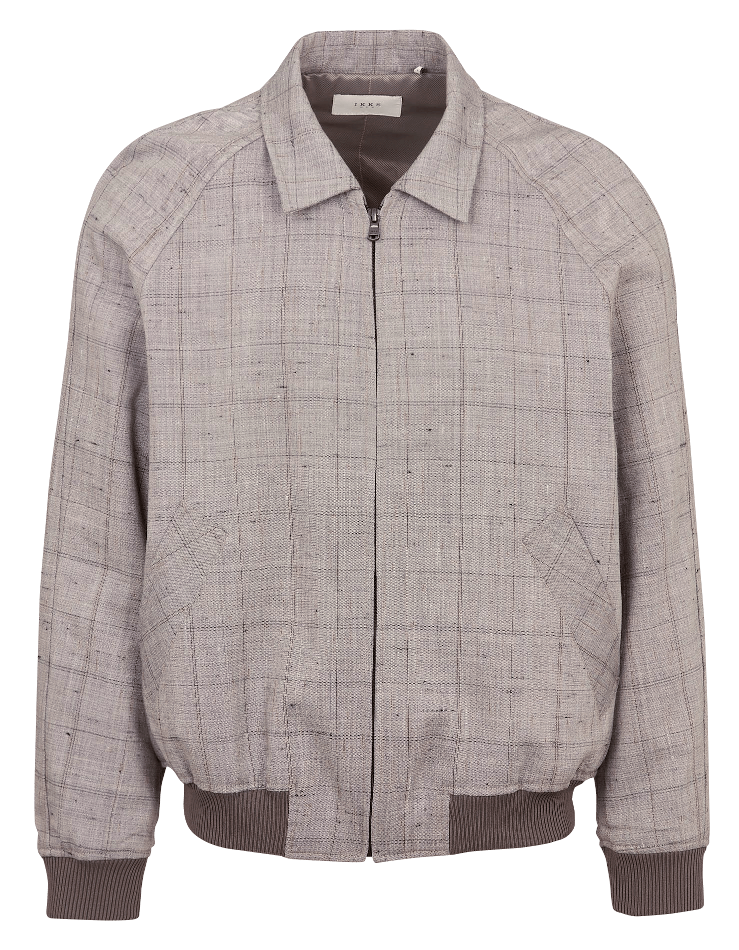 Blouson col classique à carreaux IKKS Beige